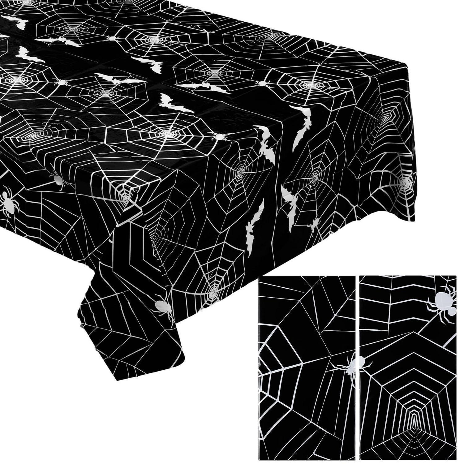 Halloween Tischdecken 2 Stück Spinnennetz 130x220 Cm Kunststoff Einweg Für Party Deko