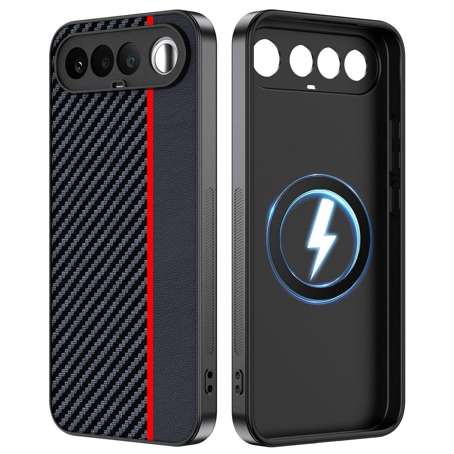 Magnetische Handyhülle Für Realme 16 5g Mit Magsafe & Stoßschutz, Rot/schwarz