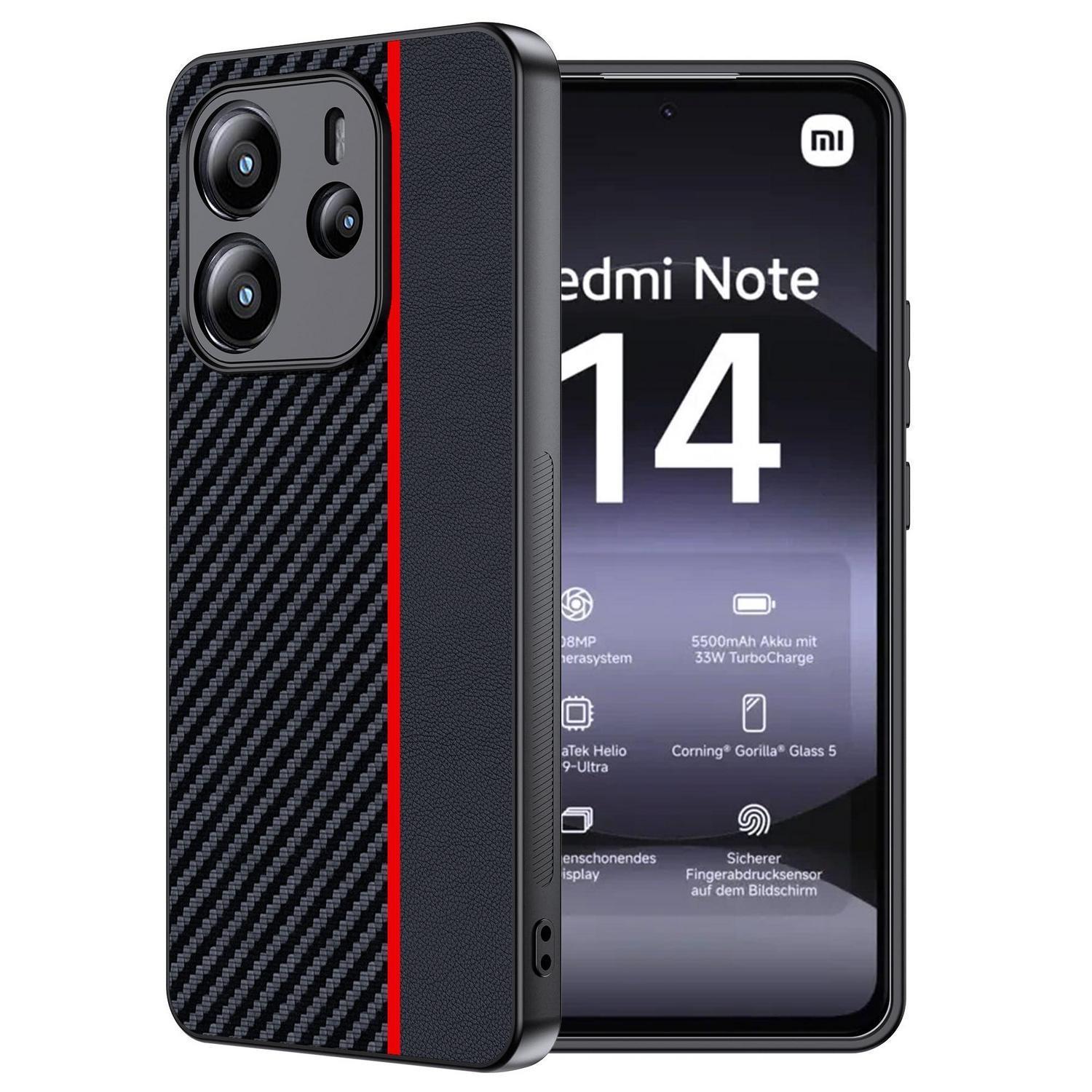 Handyhülle Für Redmi Note 14 4g, Kohlefaser, Kratzfest & Kameraschutz
