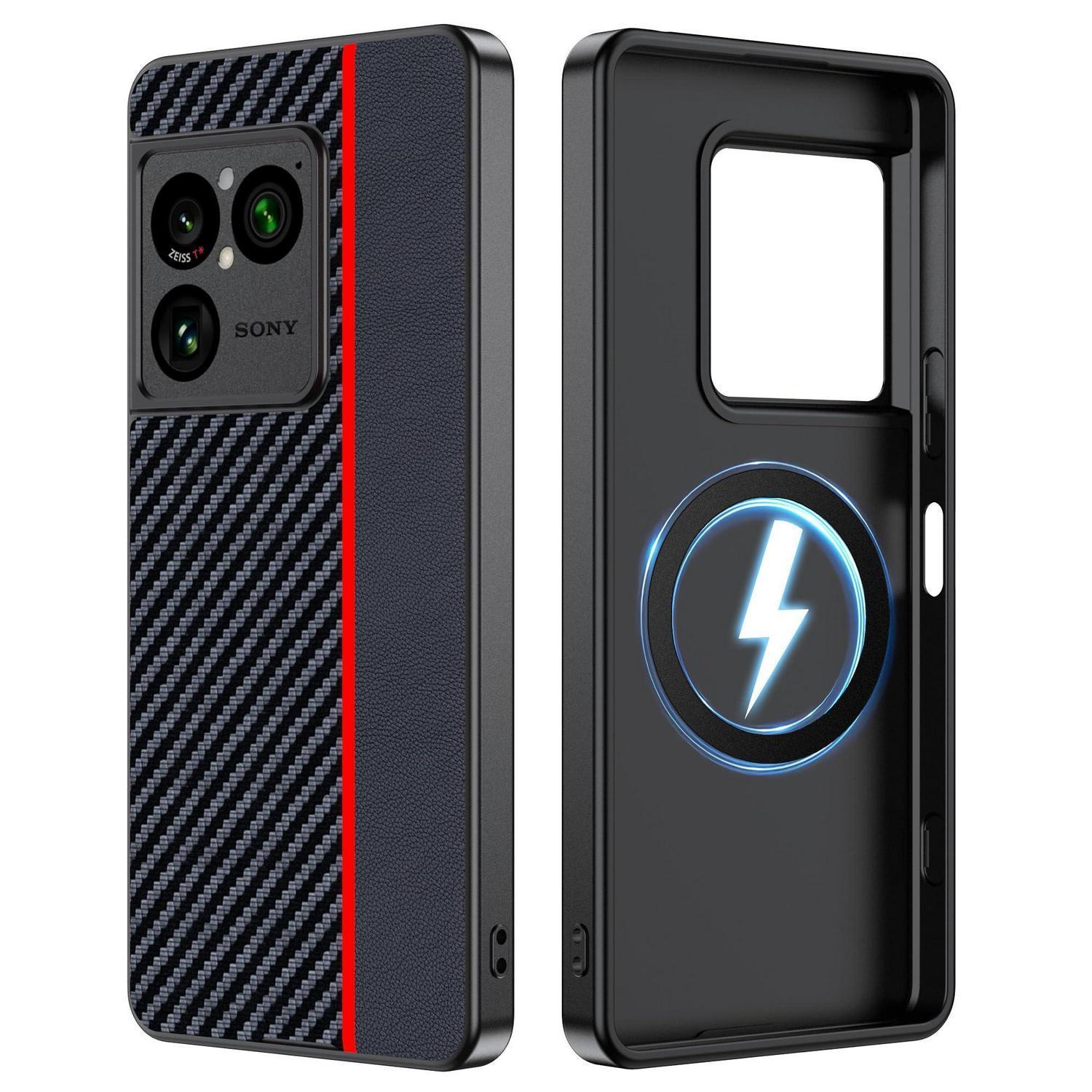 Magnetische Handyhülle Für Xperia 1 Viii Mit Magsafe – Stoßfest, Rot & Schwarz