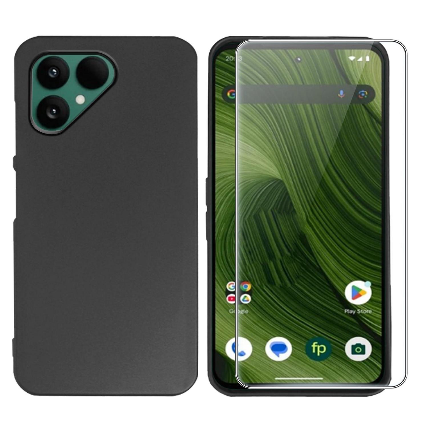 Silikon Hülle Für Fairphone 6+ / 6 Mit Schutzfolie, Matt Schwarz