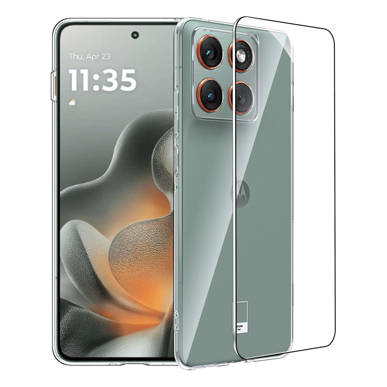 Handyhülle Motorola Edge 70 + Schutzfolie, Transparent, Tpu