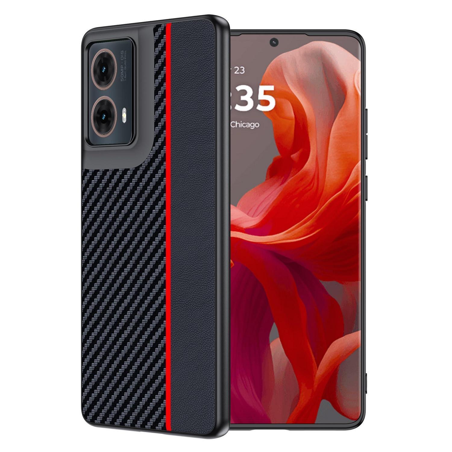 Handyhülle Für Motorola Moto G85, Kratzfest, Stoßfest, Kameraschutz, Kohlefaser