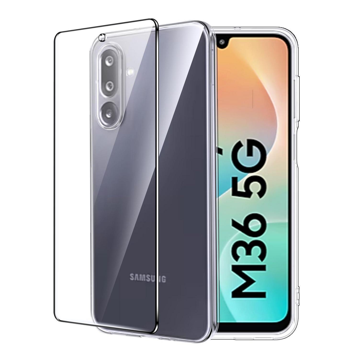 Handyhülle Samsung Galaxy M36 + Schutzfolie, Transparent, Tpu