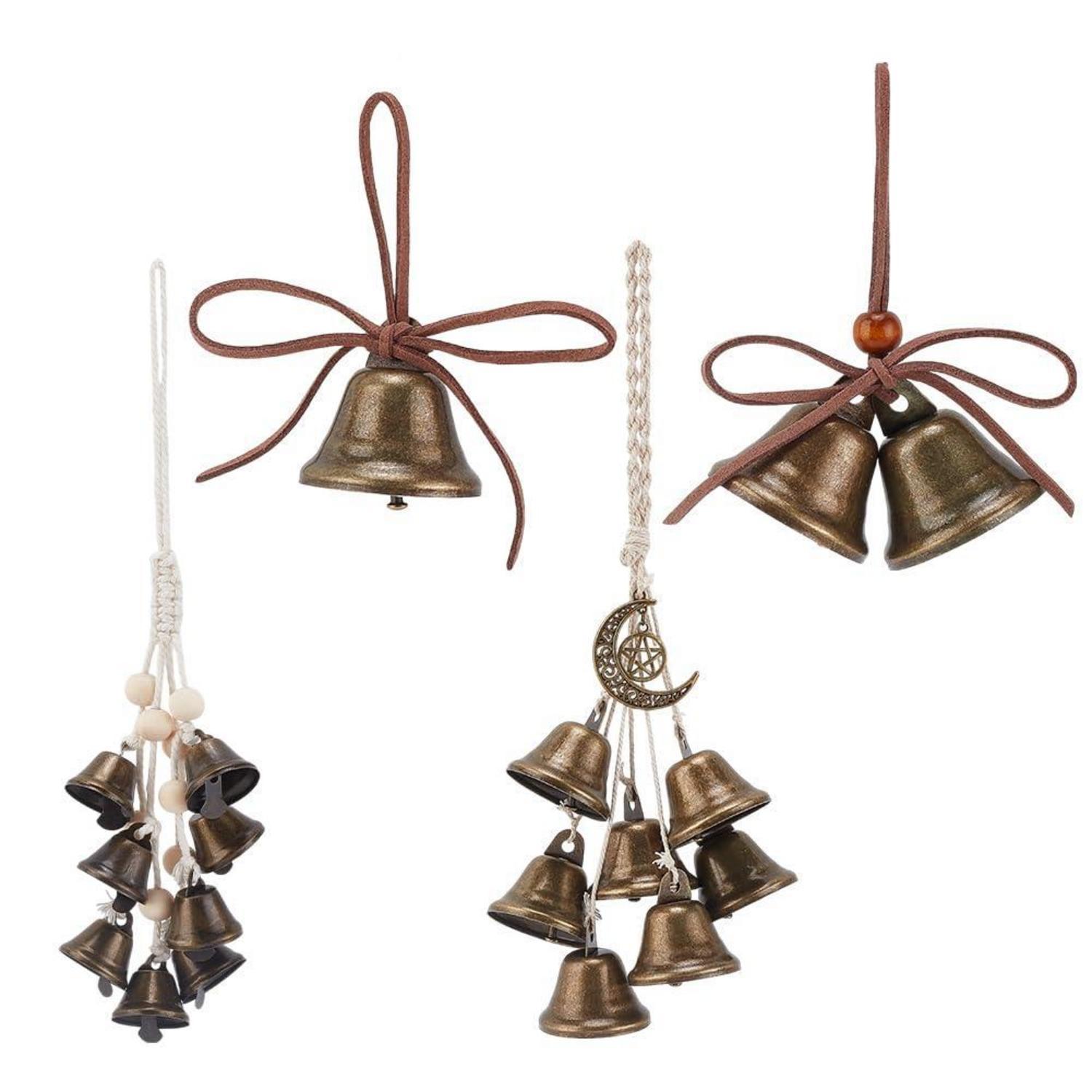 Hexenglocken 4er Set Für Türklinke, Schutz & Glück, Boho Stil, Bronzeoptik