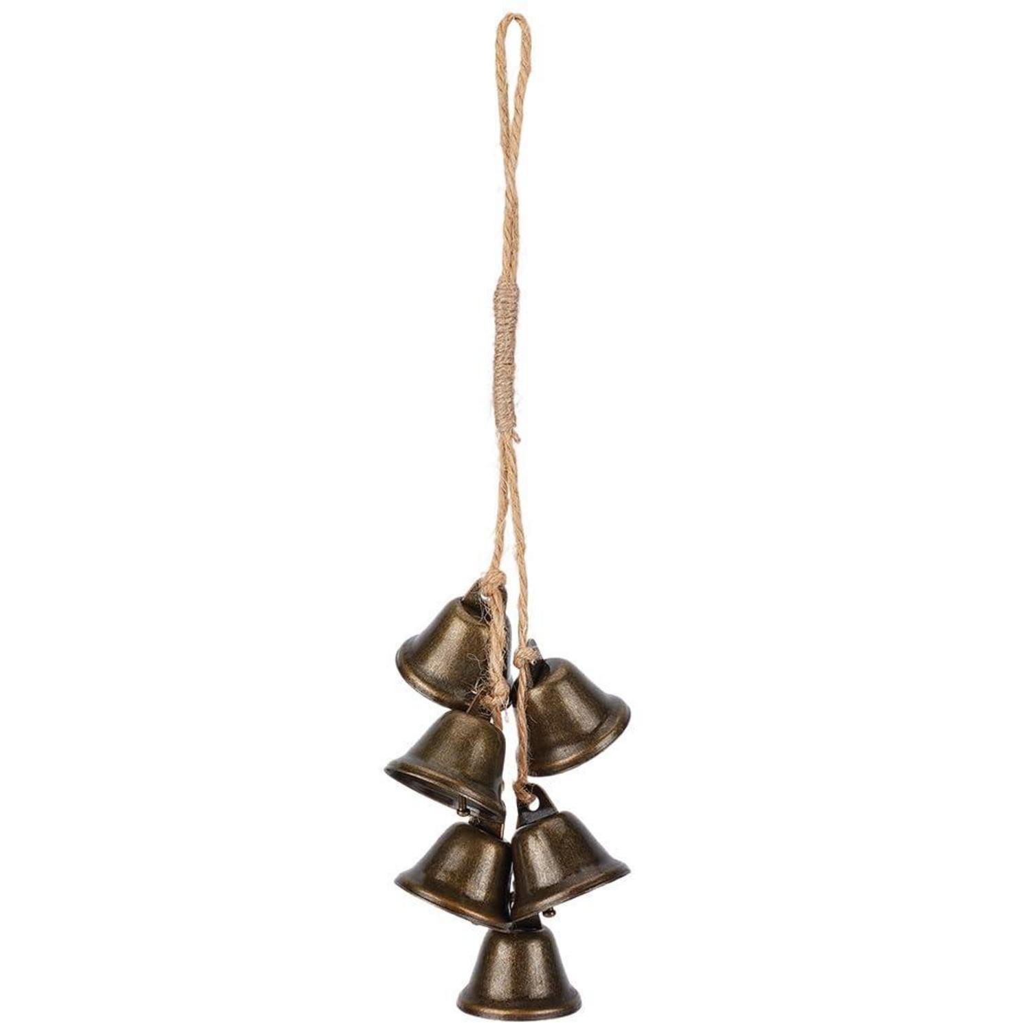 Hexenglocken Für Türklinke, 6 Glocken, Bronze, 29cm, Schutz & Deko