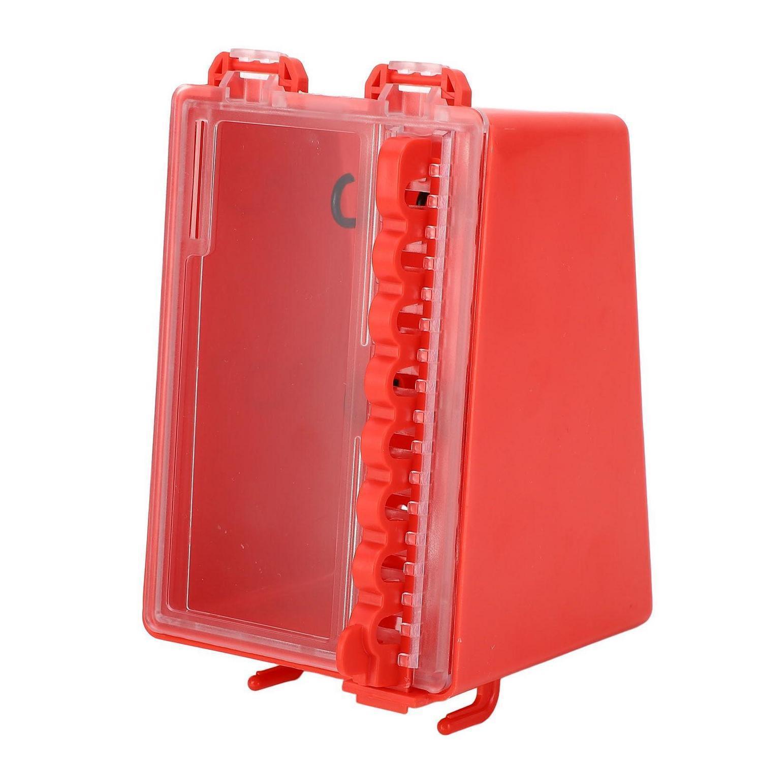 Lockout-tagout-box Mit 6+2 Haken, Transparentem Sichtfenster, Rot
