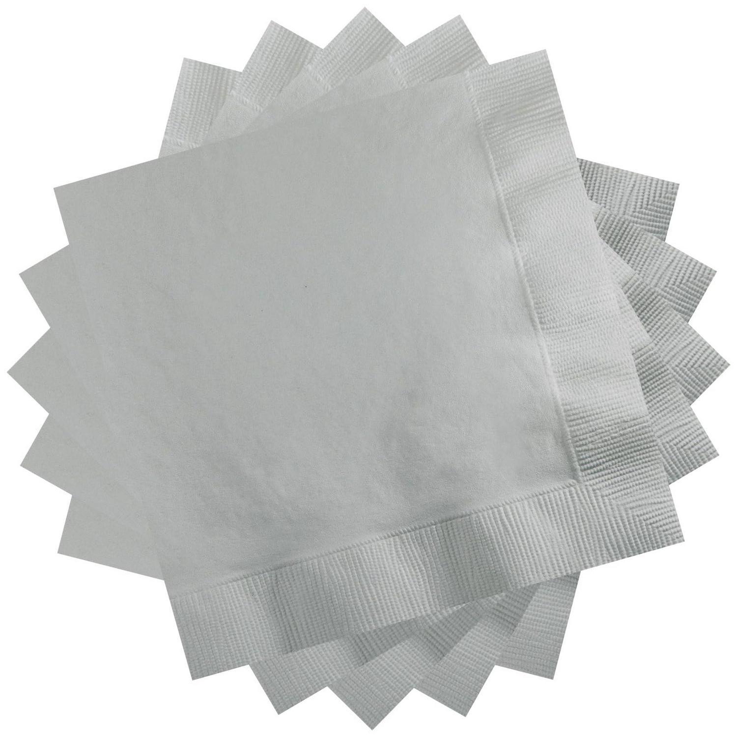 Servietten 33x33cm 20 Stück Silber Für Party & Hochzeit