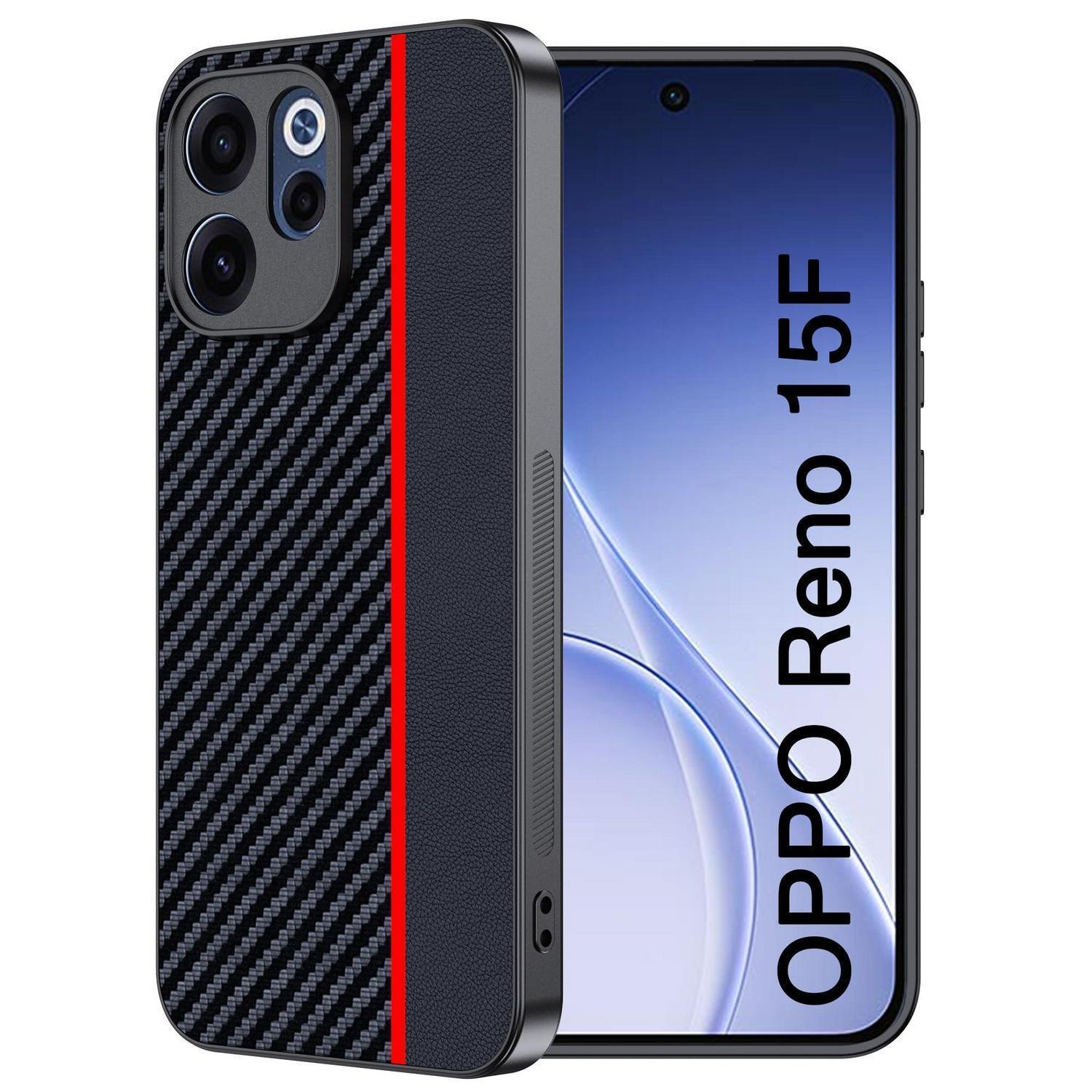 Schutzhülle Kohlefaser Für Oppo Reno 15f/15 Fs – Wasserdicht & Stoßfest Rot/schwarz
