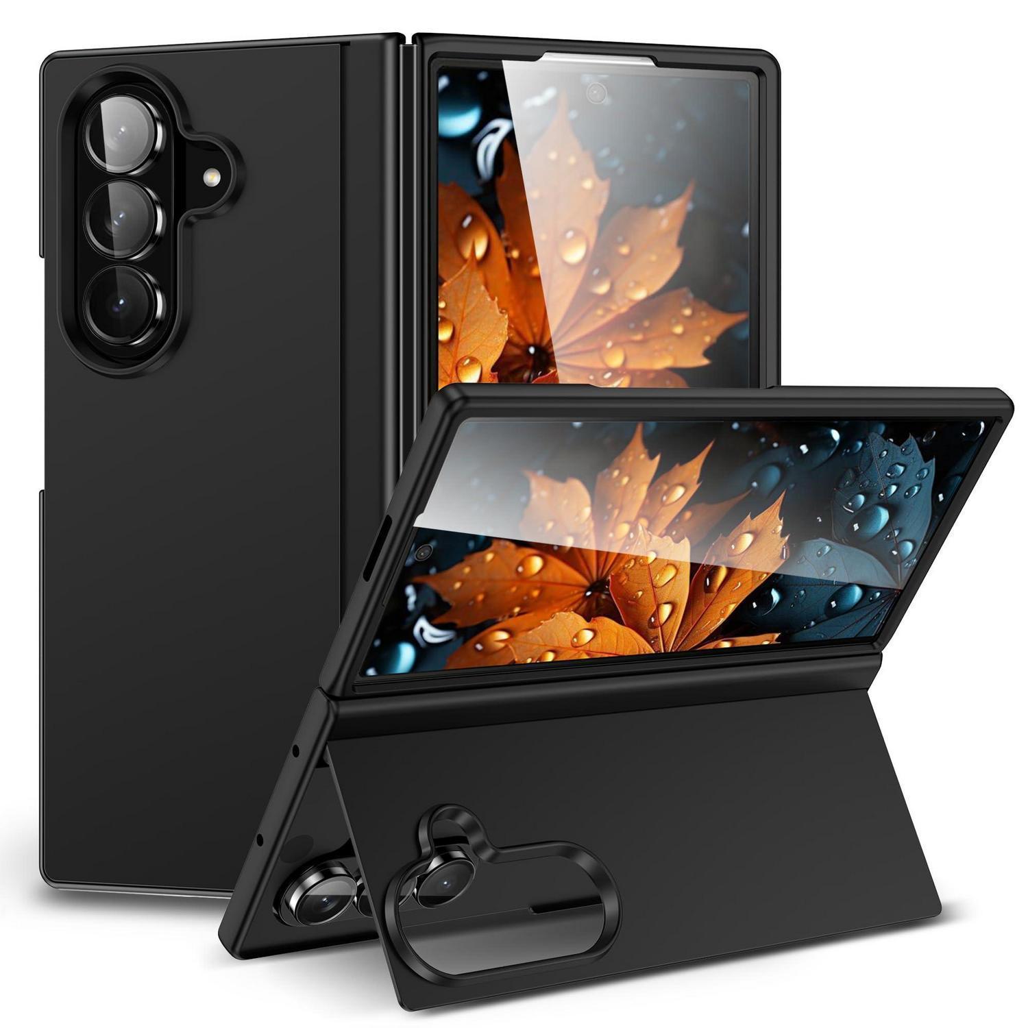 Galaxy Z Fold 7 Hülle Mit Ständer, Schutzhülle Pc Kratzfest Schwarz
