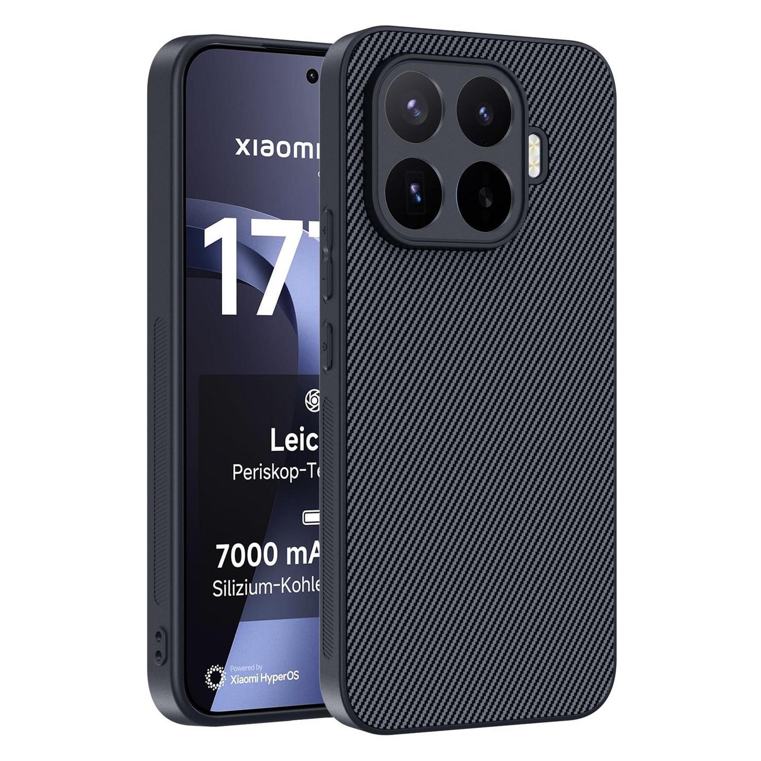 Hülle Für Xiaomi 17t Pro, Stoßfest, Kratzfest, Tpu Kohlefaser Schwarz