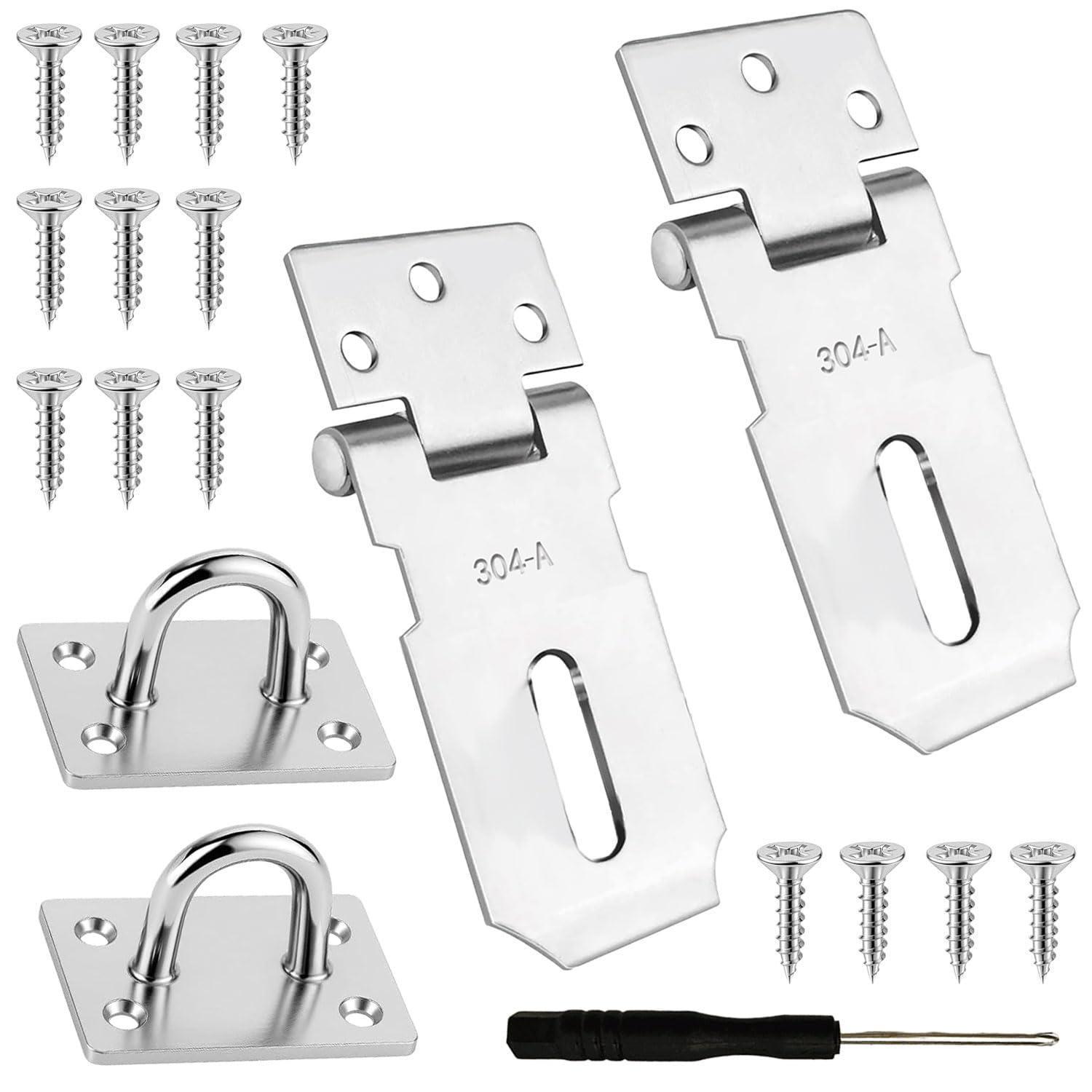 2 Stück Edelstahl Sicherheitsüberfalle, Heavy Duty Torschloss Für Außenbereiche