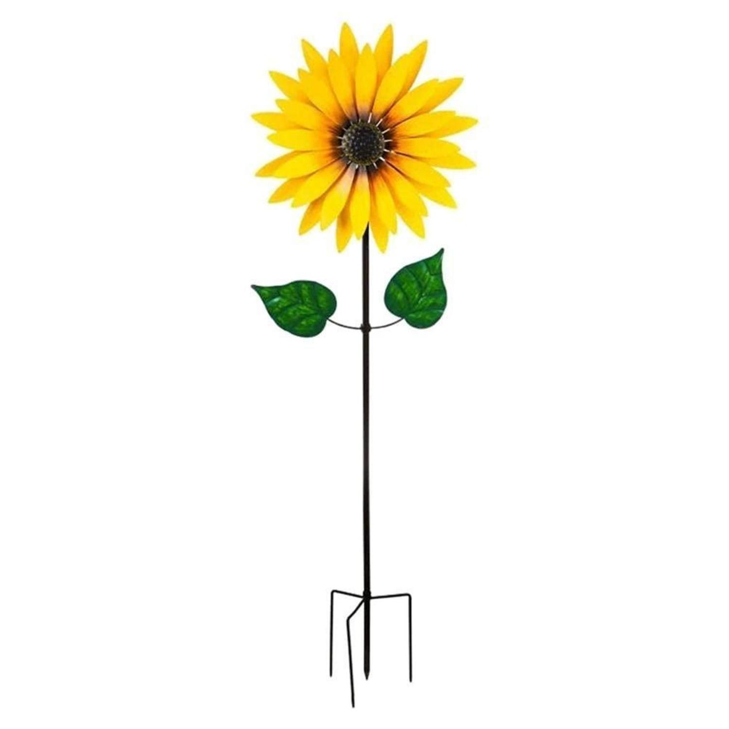 Sonnenblumen Windrad Metall 75cm Für Garten Deko Vogelabwehr