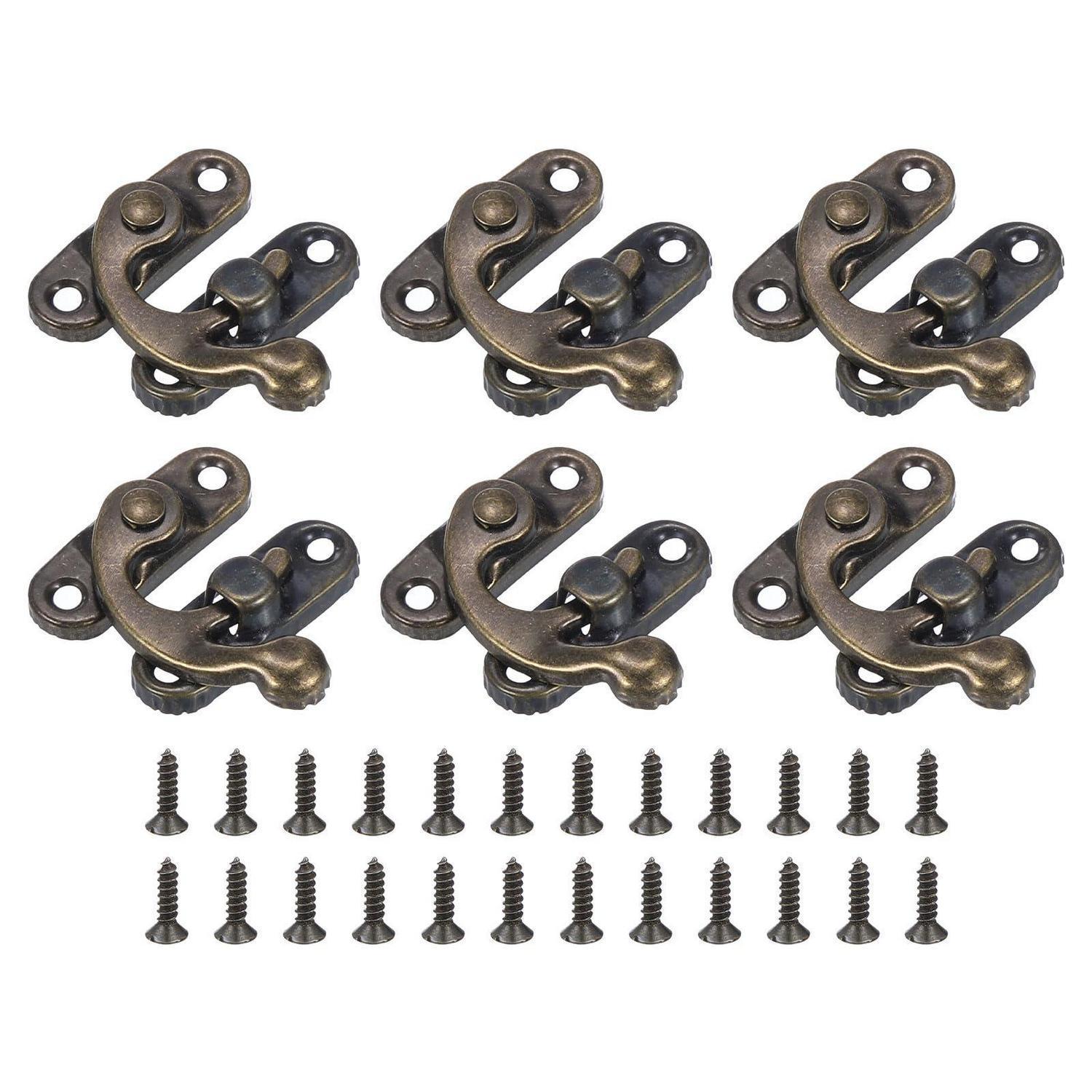 6er Set Antike Vorhängeschloss Spannverschluss 27x32mm Bronze Für Schmuckschatullen