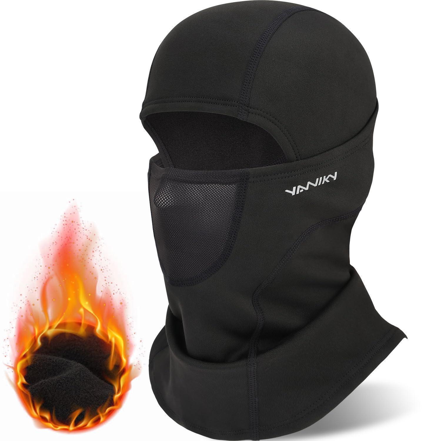 Sturmhaube Winddicht Atmungsaktiv Für Herren Damen Schwarz Mit Mesh