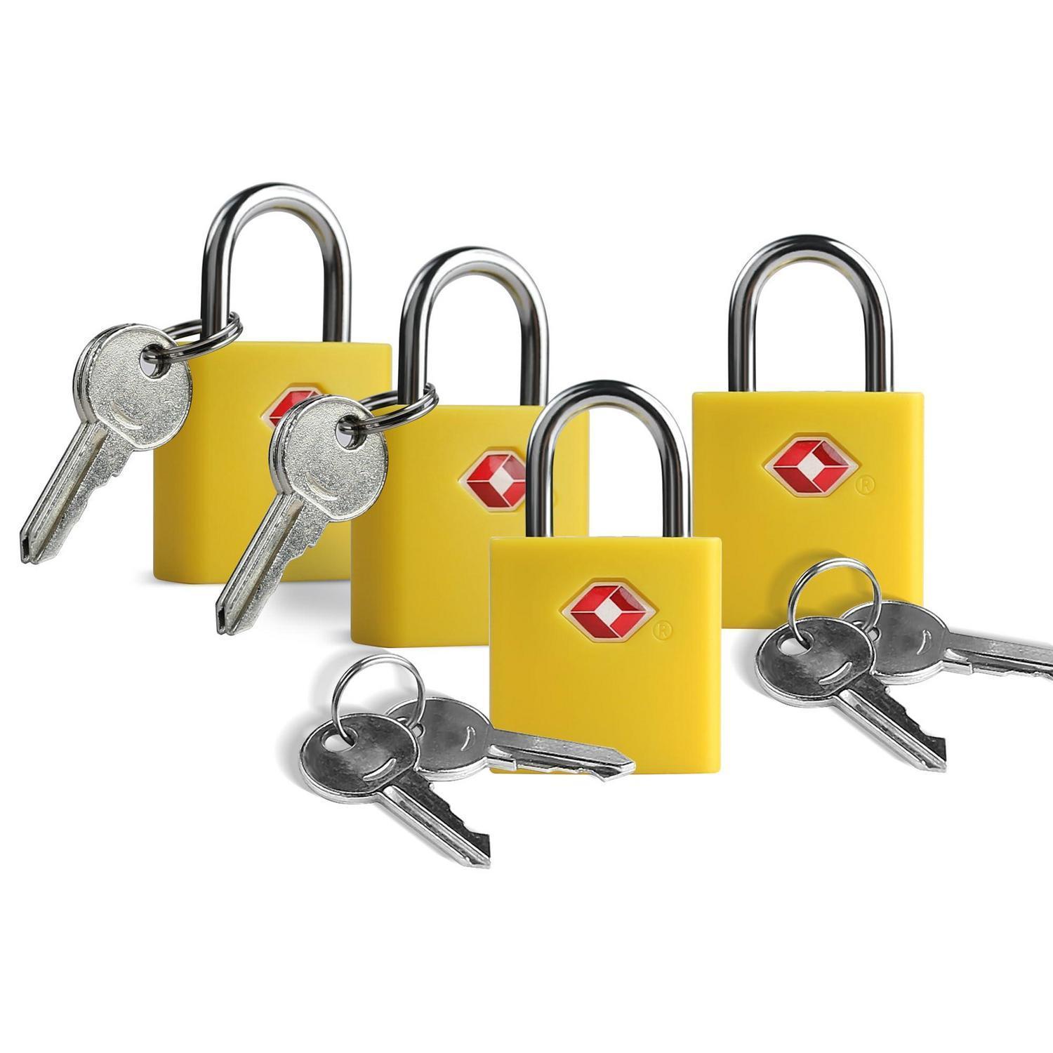 Tsa Gepäckschlösser Mit Schlüssel, 4er-set, Gelb, Gleichschließend