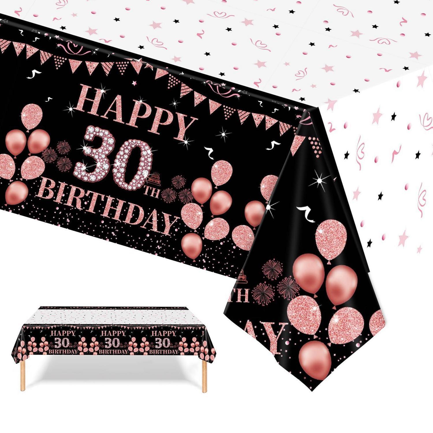 Tischdecke 30. Geburtstag Roségold 137x274cm Party Deko Mädchen