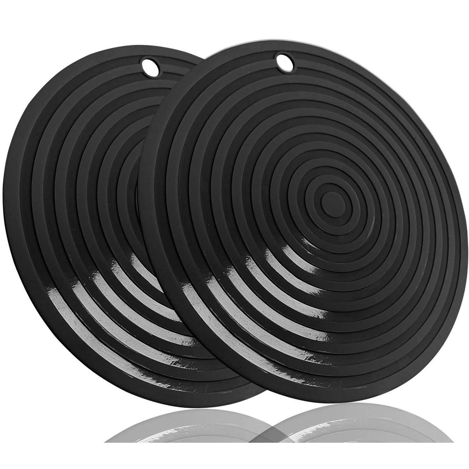 Topfuntersetzer Silikon 23x30,5cm Hitzebeständig Rutschfest 2 Stück Schwarz