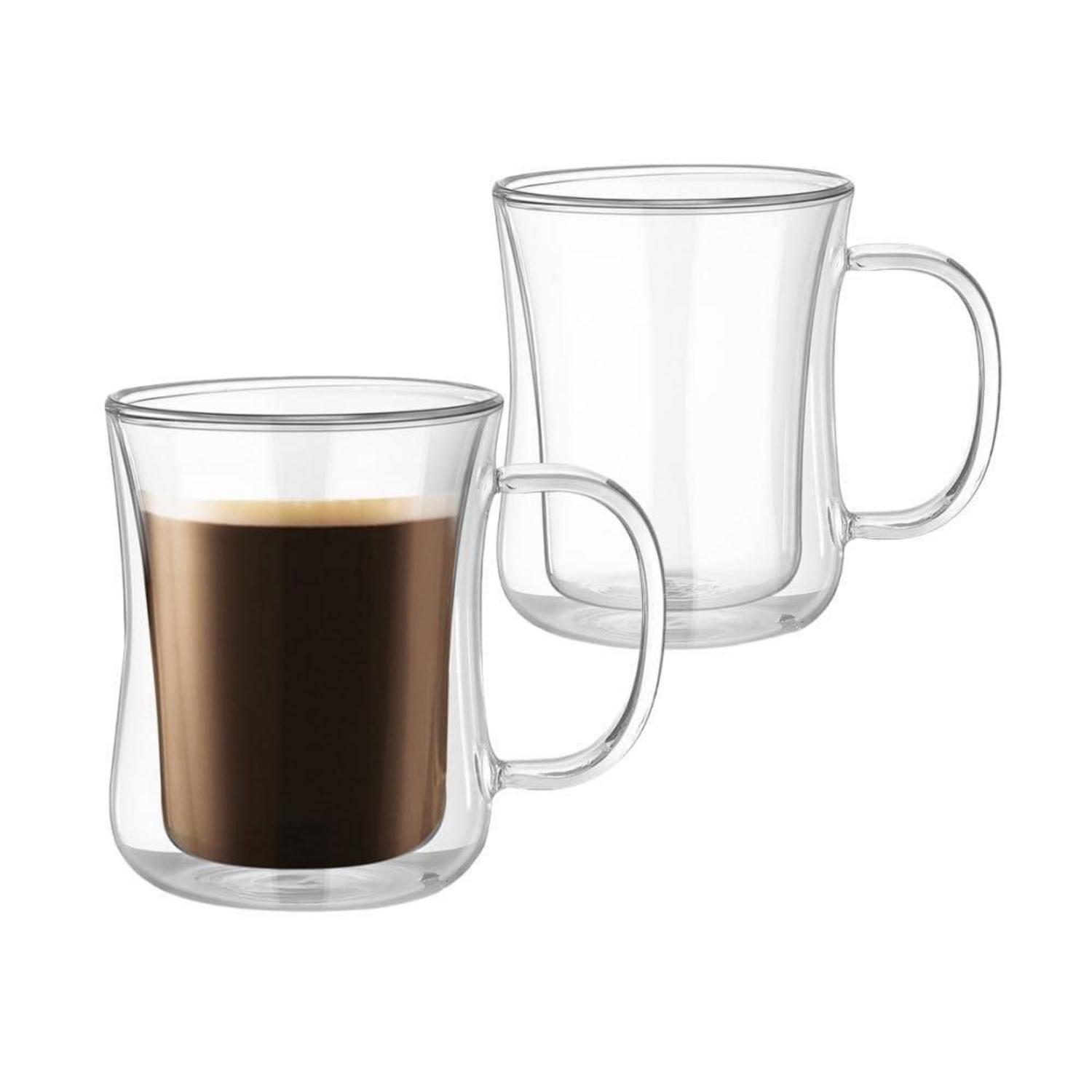 Doppelwandige Latte Macchiato Gläser 2er Set 350ml Borosilikatglas Mit Henkel