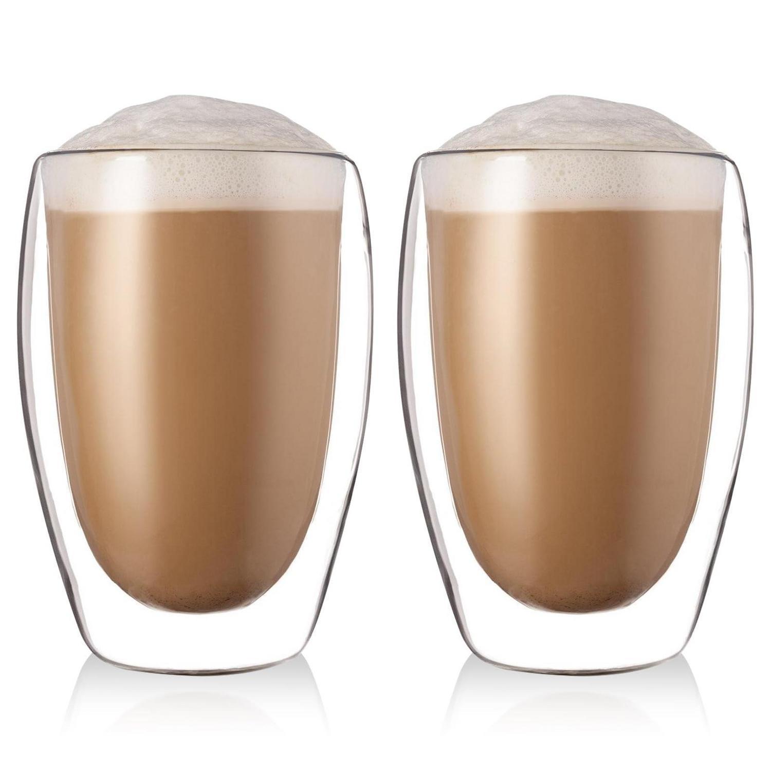 Latte Macchiato Gläser Doppelwandig 2er Set 450ml Borosilikatglas Isolierend