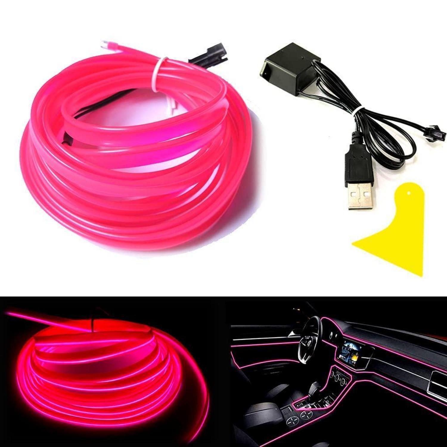 El-draht 10m Pink Usb Neonlichtröhre Flexibel Für Auto Innenraum Deko