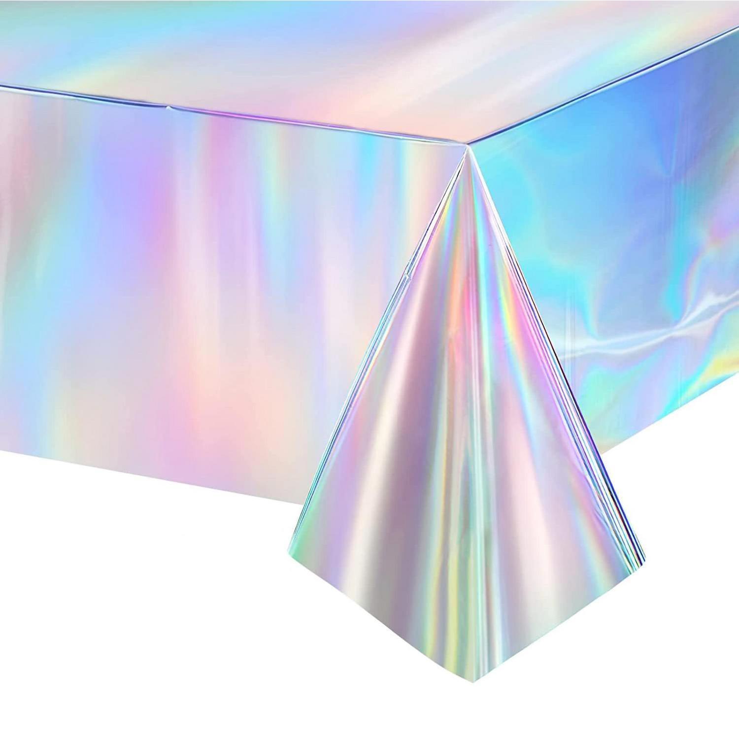 Irisierende Party-tischdecke, Wasserabweisend, Holografisch, 137x274 Cm