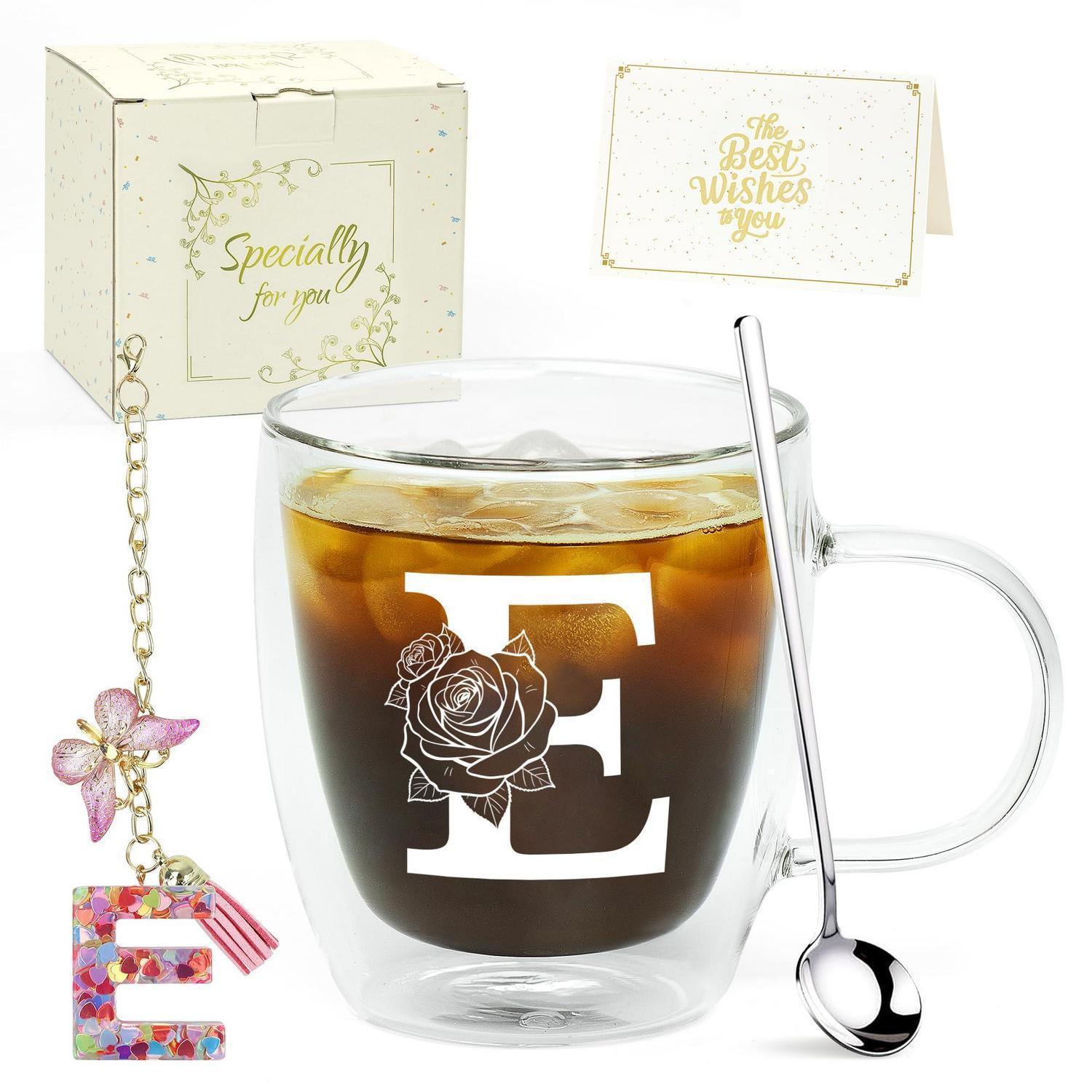 Personalisierte Latte Macchiato Gläser Mit Initialen, Doppelwandig, Geschenkset