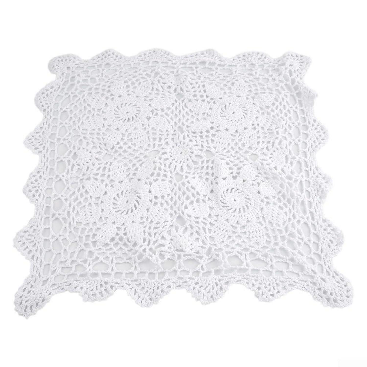 Häkel-tischdecke Baumwolle Vintage Blumenmuster 40x40cm Weiß