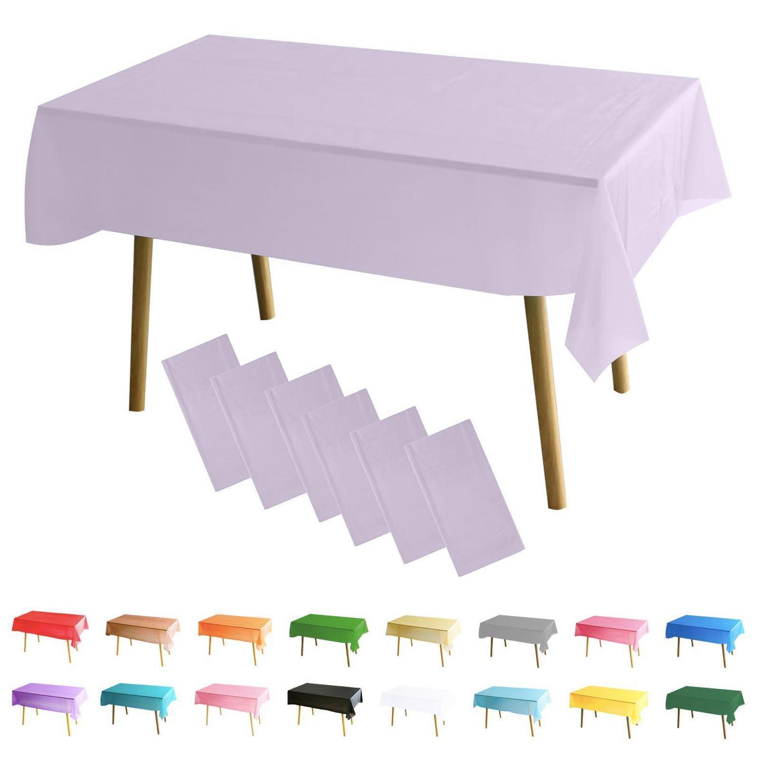 6er Pack Tischdecken Macaron Violett 137x274cm Rechteckig Wasserdicht Für Partys