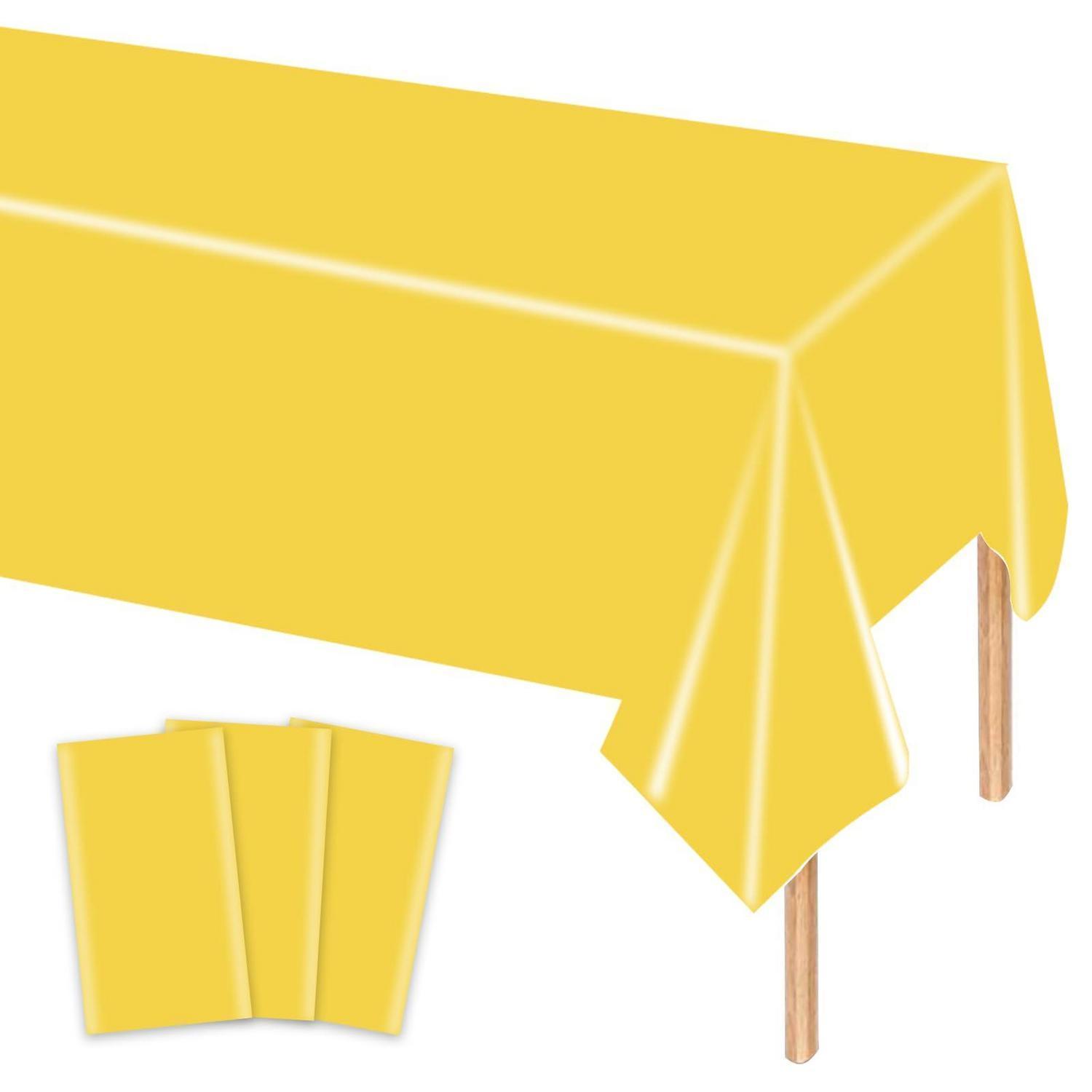 3er-set Gelbe Einweg-tischdecken 137x274 Cm Für Partys & Feste