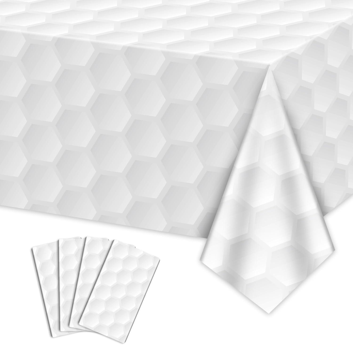 4er Set Tischdecken Golfmuster 130x220cm Rechteckig Für Party & Geburtstag