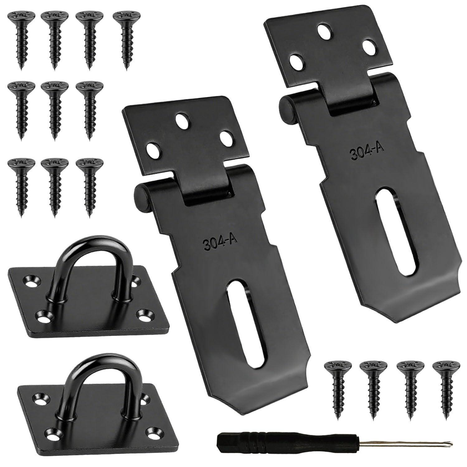 Schwarze Edelstahl-überfalle 2 Stück, 3 Zoll, Heavy Duty Schuppen Schloss Mit Schrauben