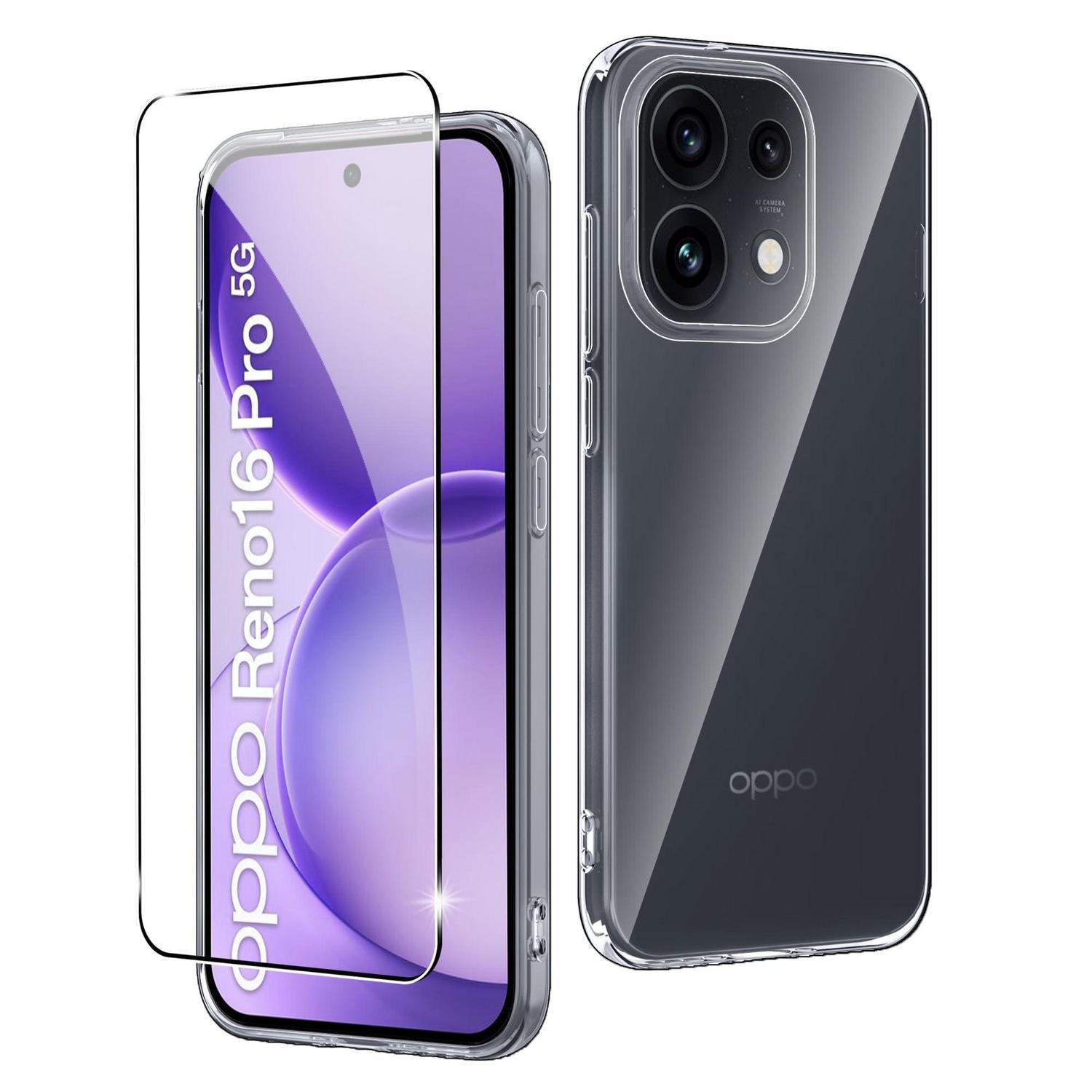 Tpu Hülle Für Oppo Reno 16/16 Pro 5g Mit Glasfolie, Transparent