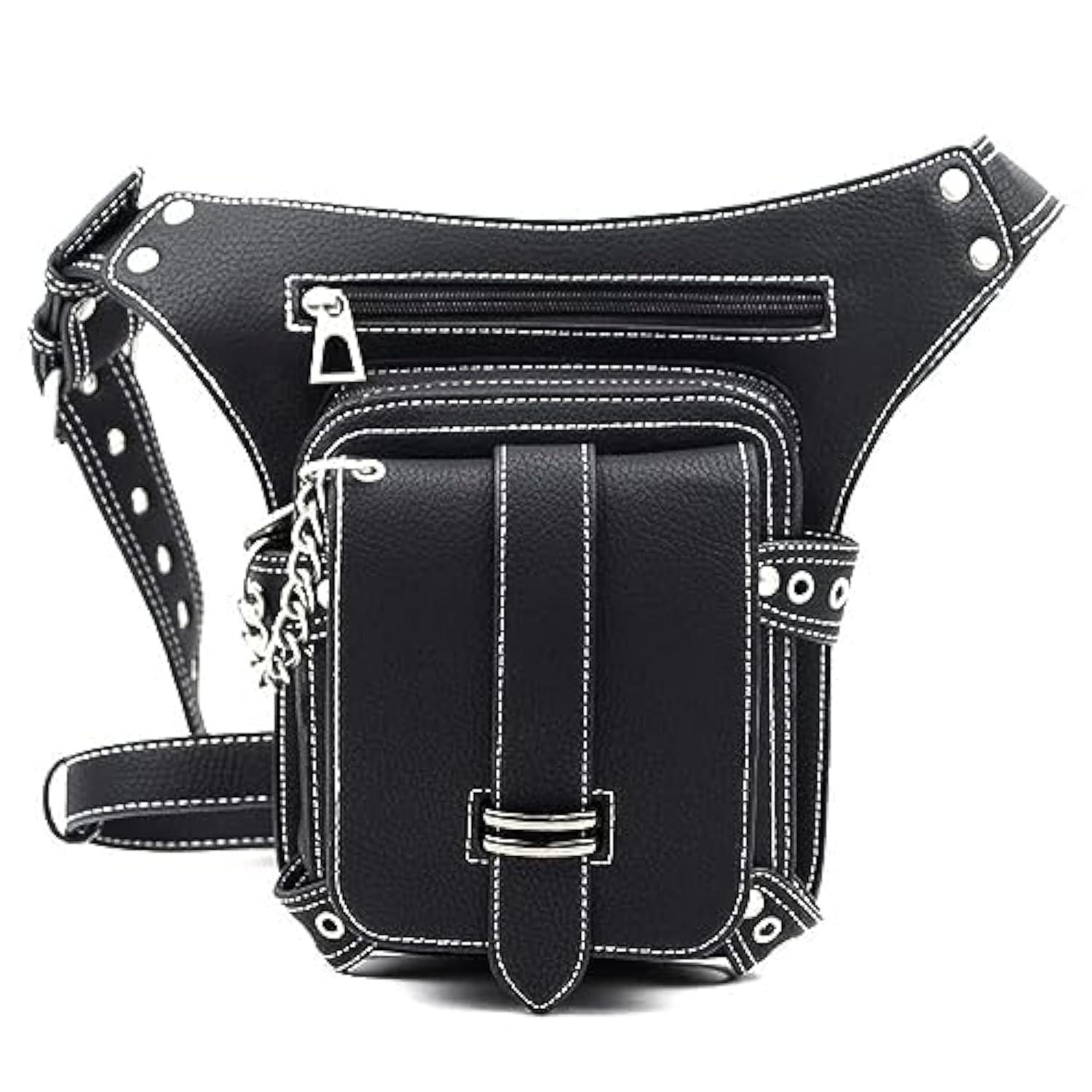 Beintasche Aus Kunstleder Für Damen Und Herren, Vintage-stil, Schwarz