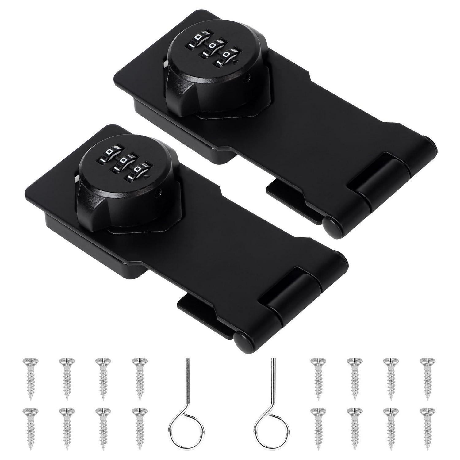 2er Set Überfalle Mit Zahlenschloss, Edelstahl Riegel Für Gartentor, Garage, Schrank