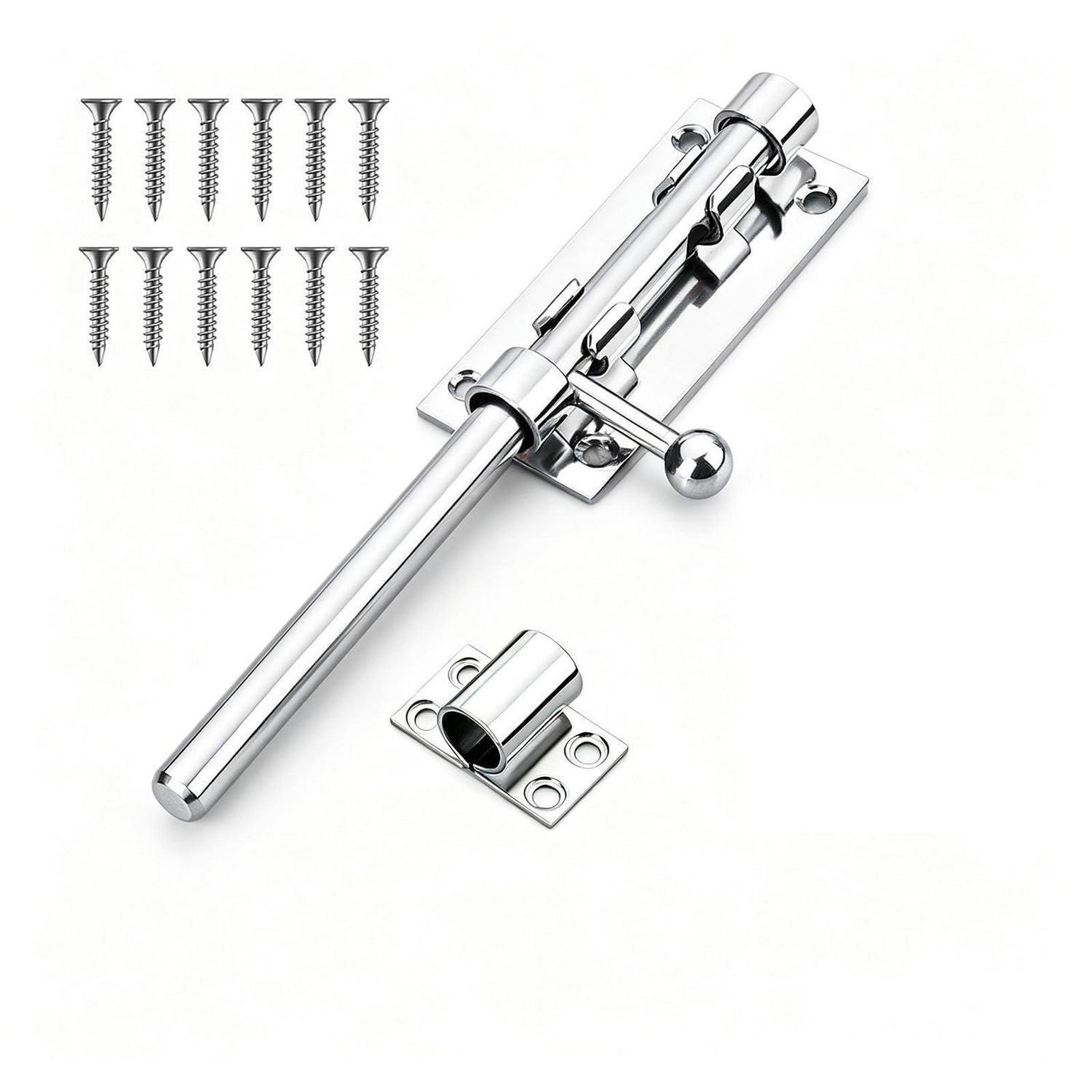 Edelstahl Türriegel 20cm Mit Vorhängeschlossloch, 12mm Bolzen, Für Tor & Zaun