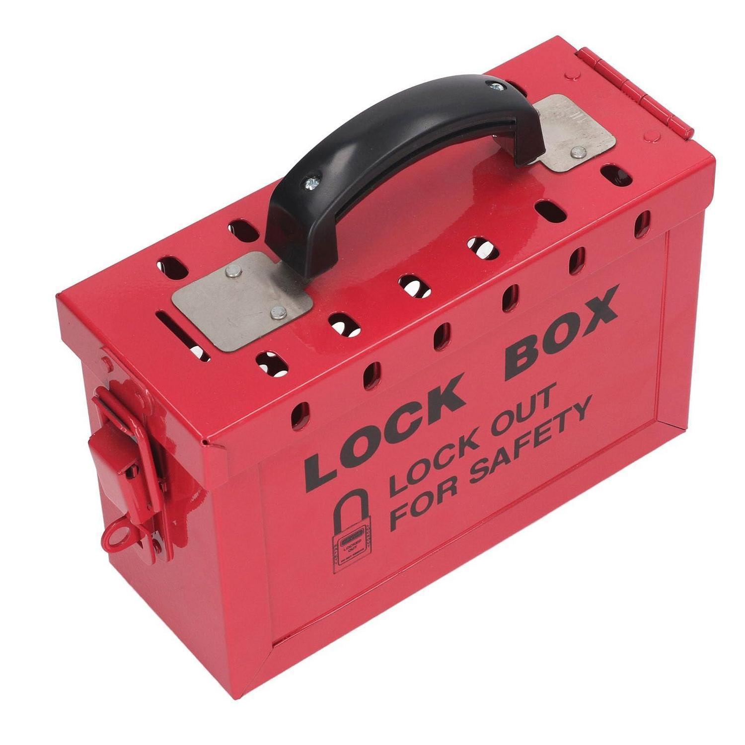 Lockout Tagout Gruppen-schließkasten, Tragbar, Edelstahl, Rot