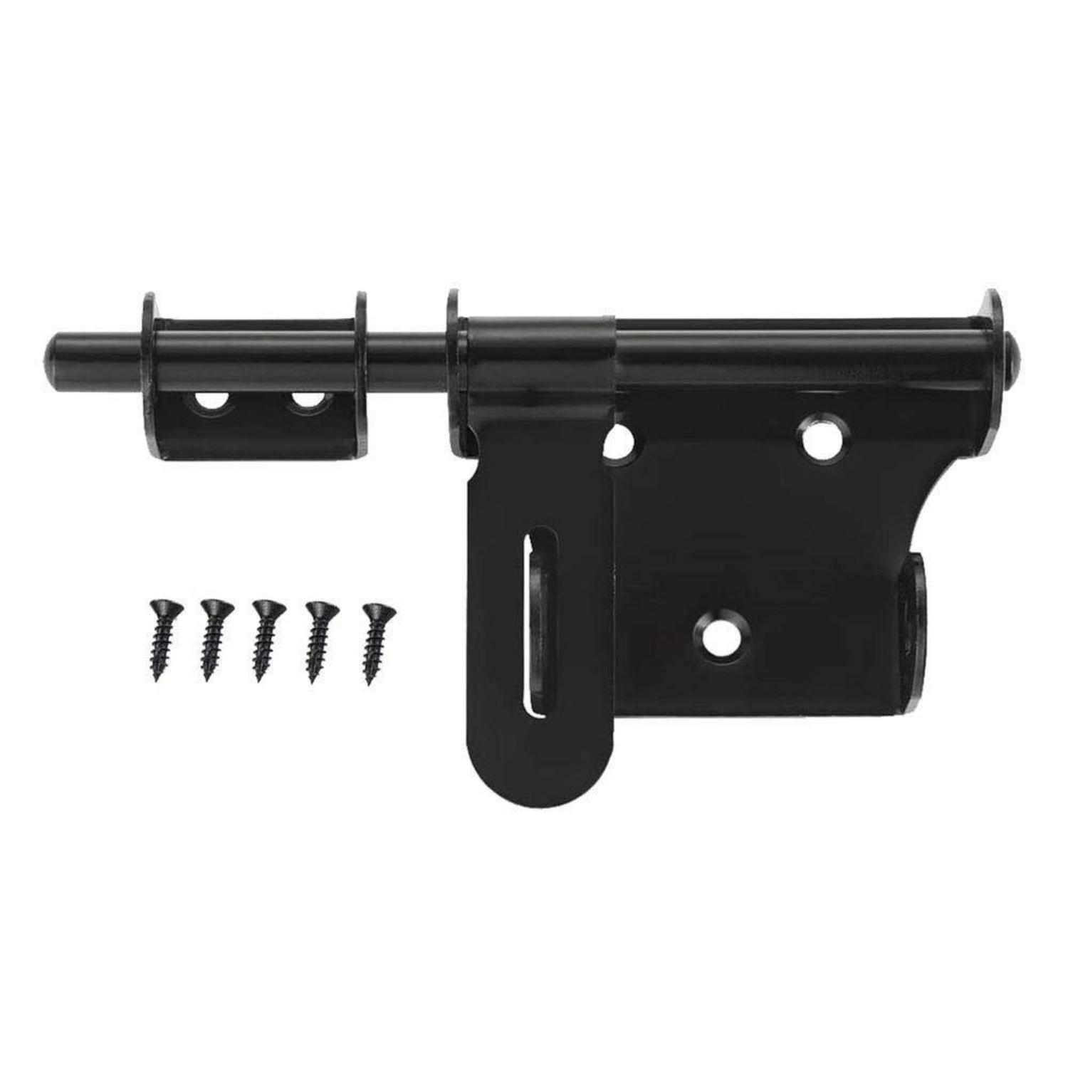 Schiebetürriegel Schwarz 15,2 Cm Edelstahl Mit Vorhängeschlossloch Für Innen- Und Außentüren