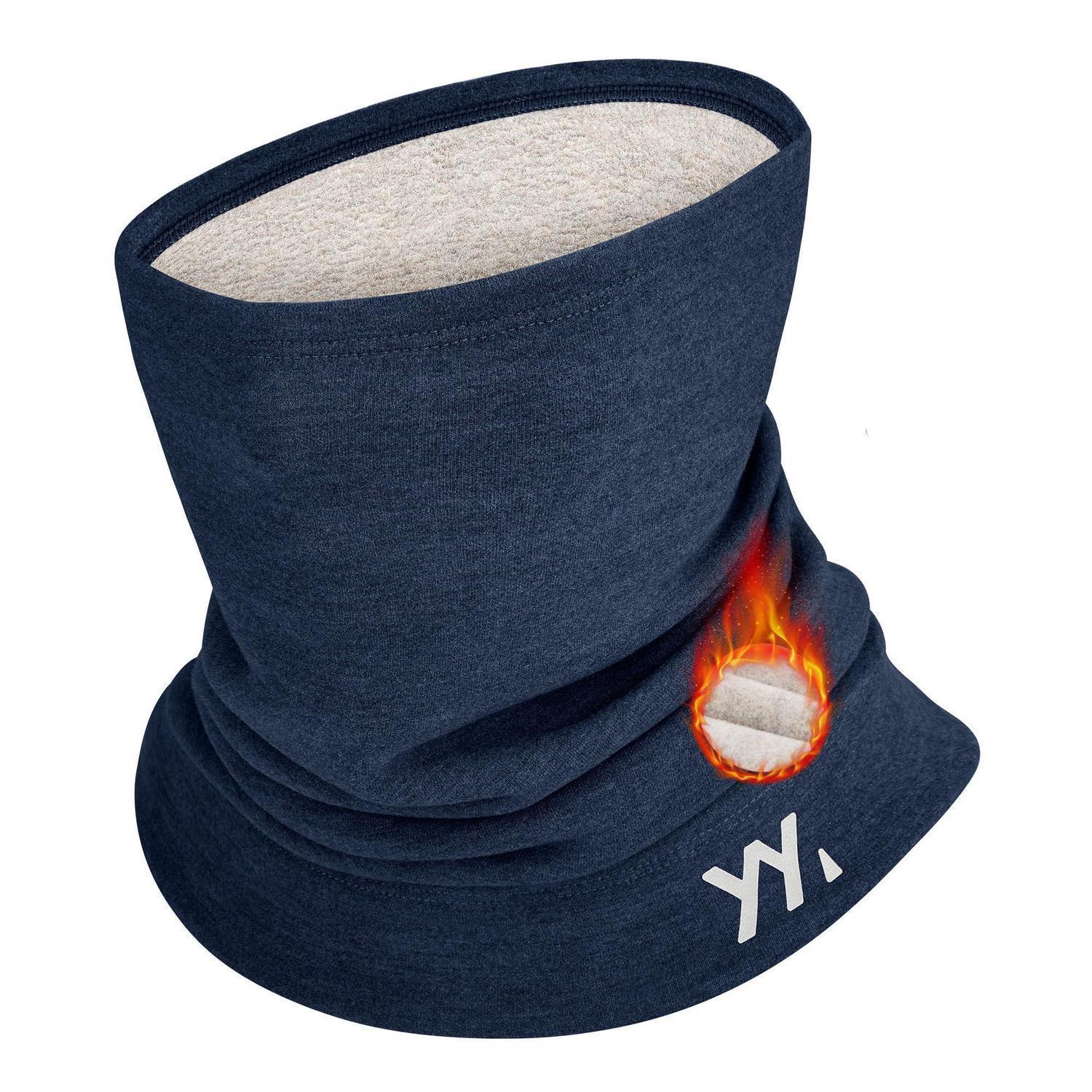 Warmer Schlauchschal Damen Herren Fleece Modal-wolle Mix Dunkelblau