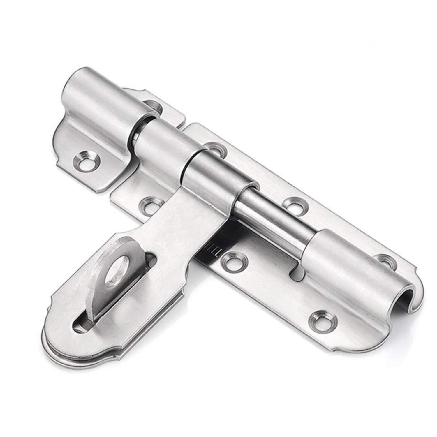 Schiebetürriegel 100mm Edelstahl Mit Vorhängeschloss Für Bad, Tor, Schuppen