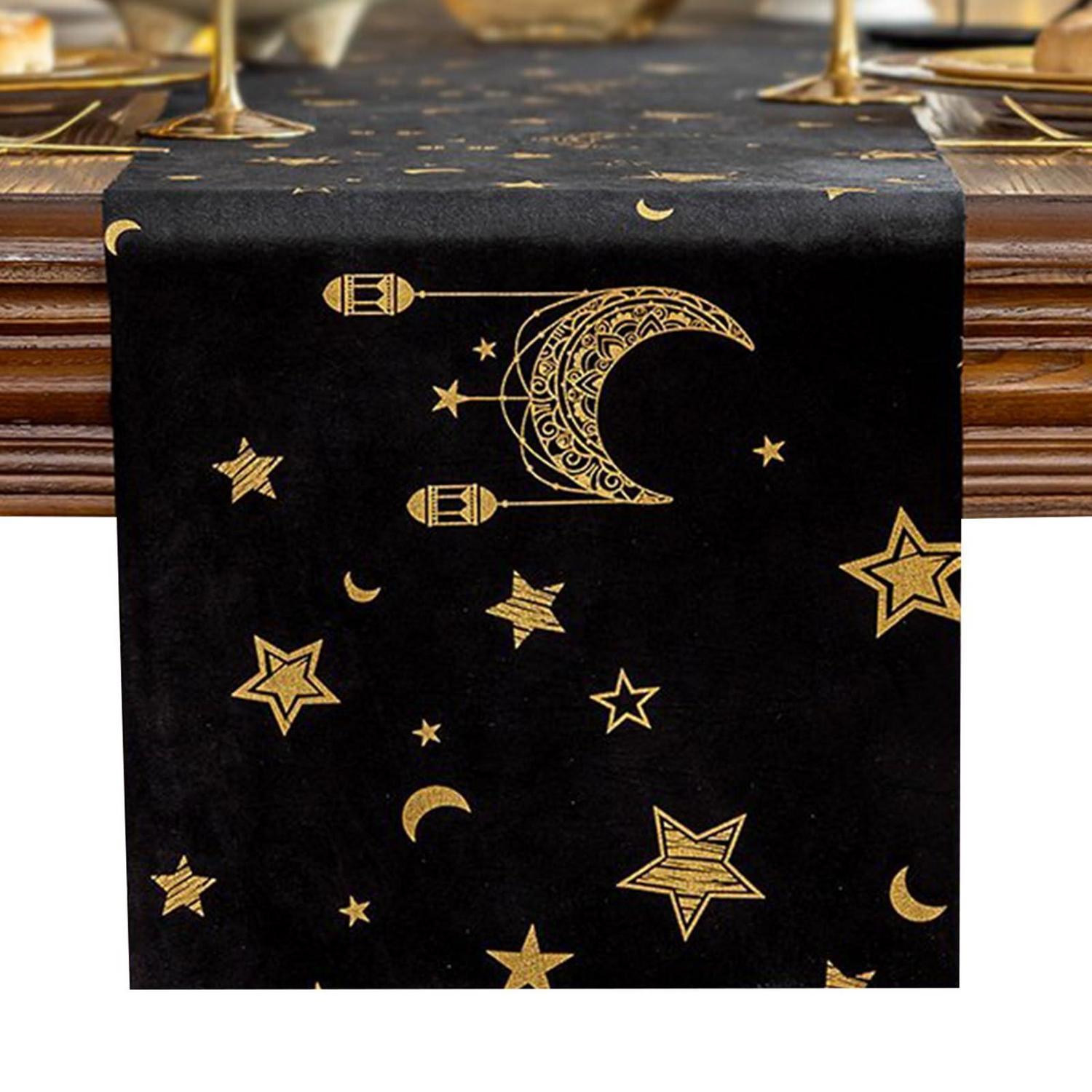 Ramadan Tischläufer 180x33cm Mit Stern Mond Muster Für Eid Mubarak Deko