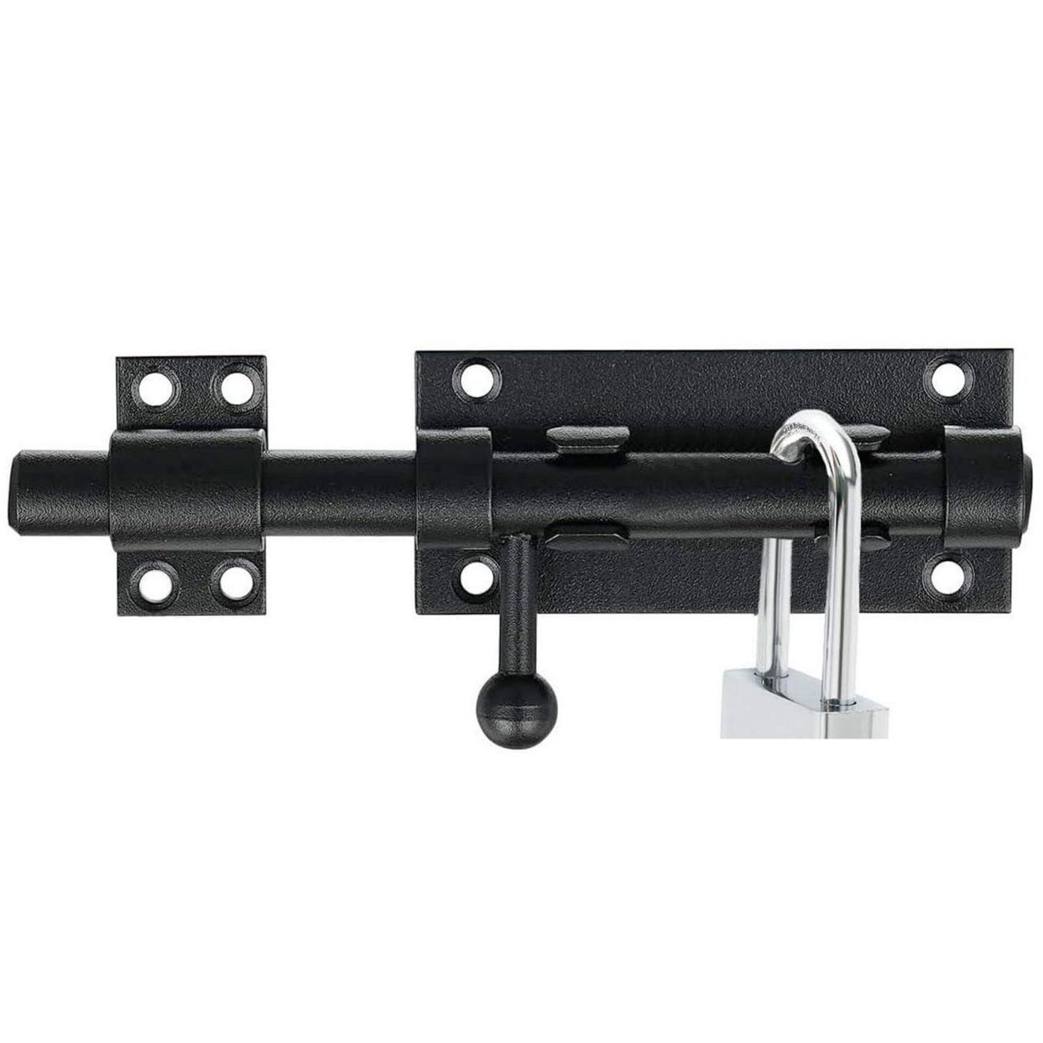Torriegel Edelstahl Mit Loch Für Vorhängeschloss, Schwarz, 160mm