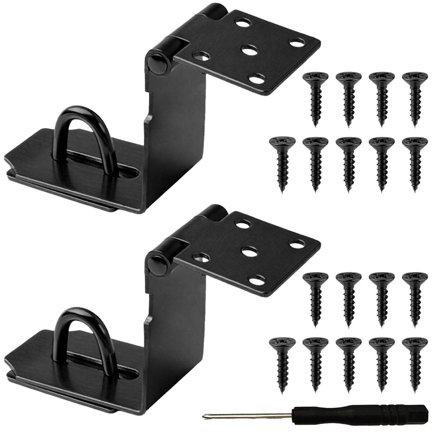 2x 5 Zoll Winkel Sicherheitsverschluss Edelstahl Türriegel Matt Schwarz