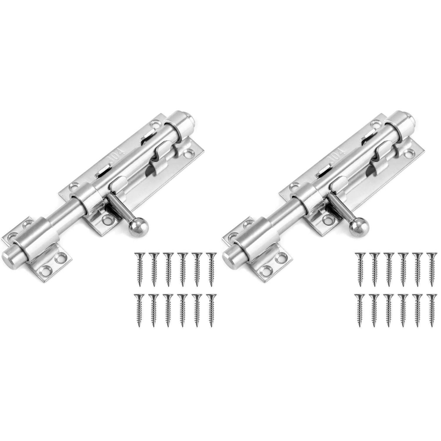 Edelstahl Türriegel 16cm Mit Vorhängeschlossloch, 2er Pack