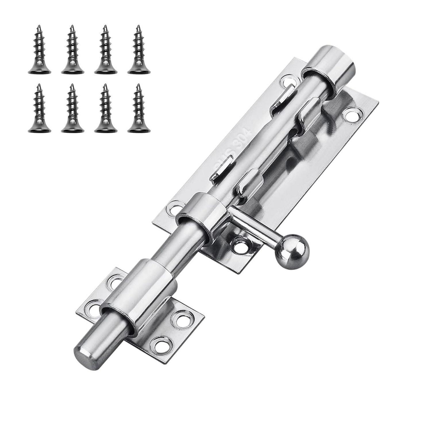 Edelstahl Türriegel 160mm Mit Vorhängeschlossloch Für Haus, Tor, Zaun