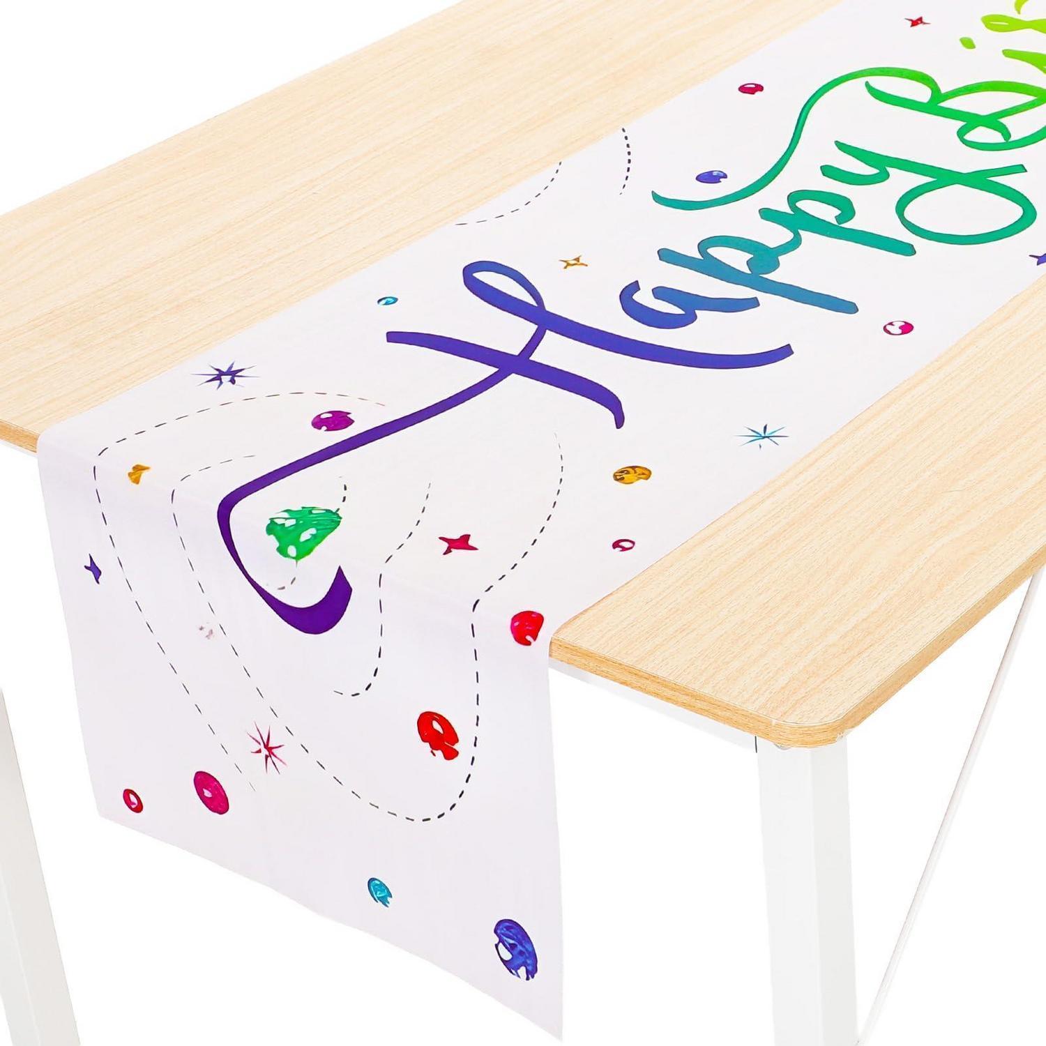Tischläufer Geburtstag Sternenpunkte Design 183x33cm Polyester Pflegeleicht
