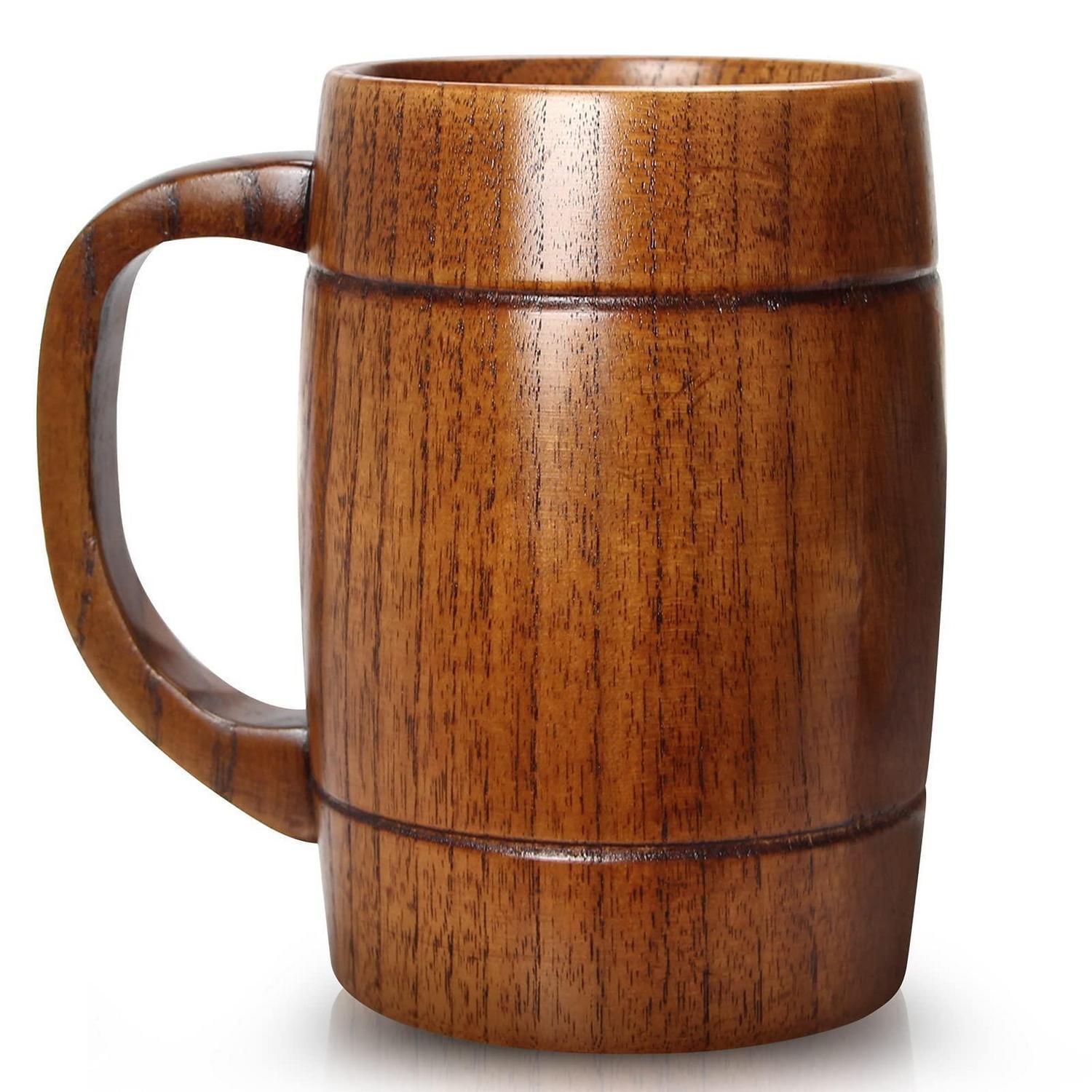 Holz-bierkrug 680 Ml, Wikingerbecher Mit Henkel, Für Männer, Geschenk