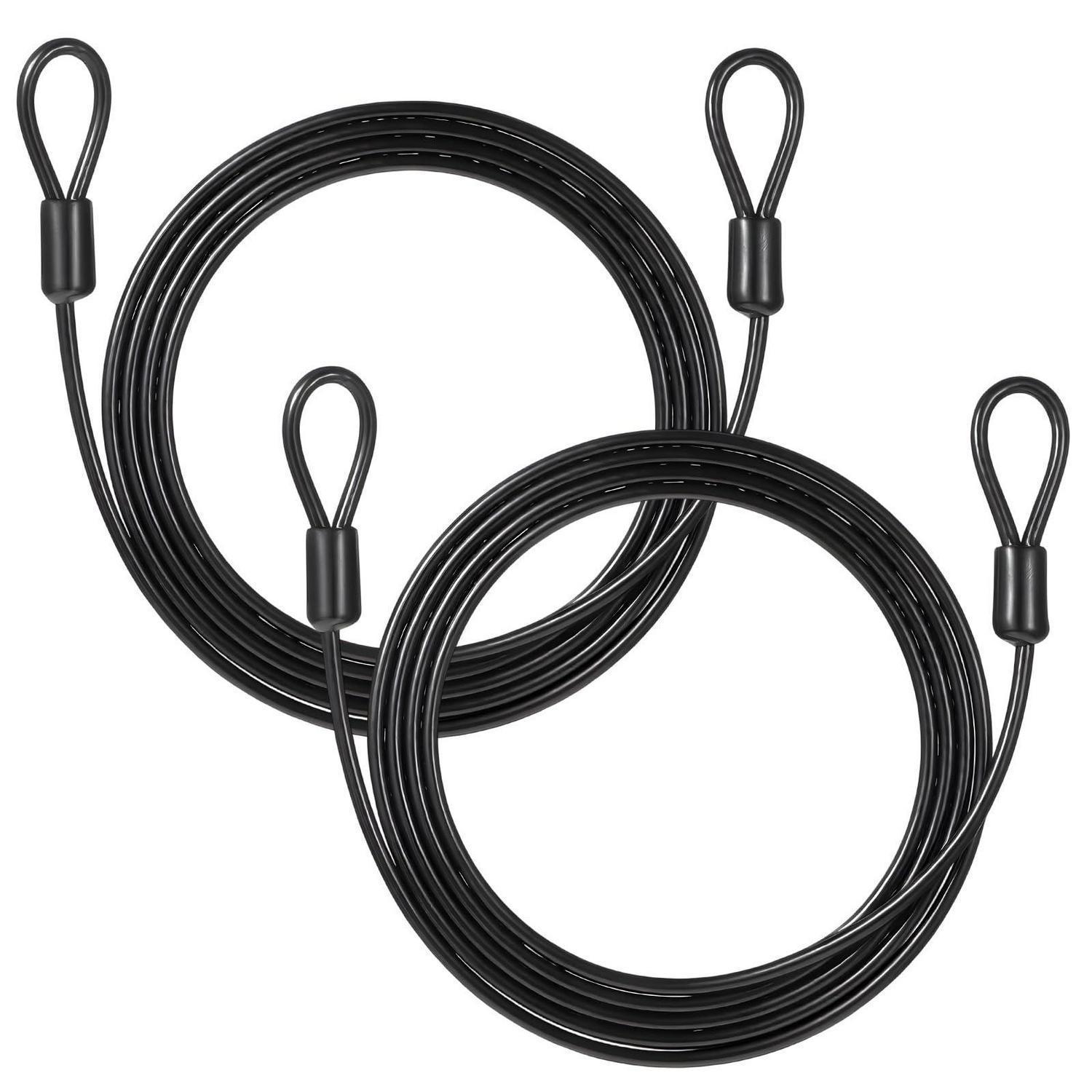 2er-set Stahlseil Mit Ösen, 2m X 4mm, Schwarz, Ummantelt
