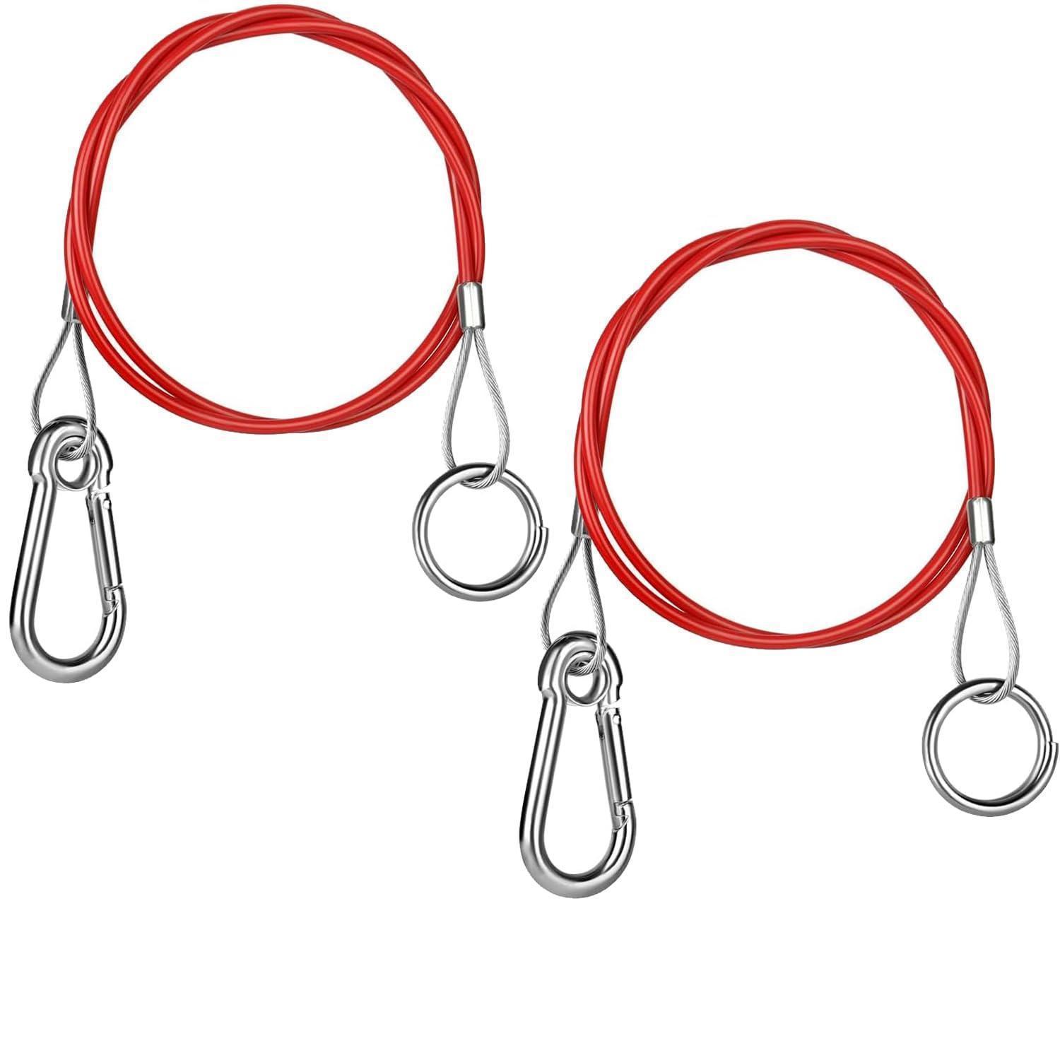 2x Abreißseil Anhänger Rot Edelstahl Ring, Bremsseil Für Gebremste Anhänger & Wohnwagen