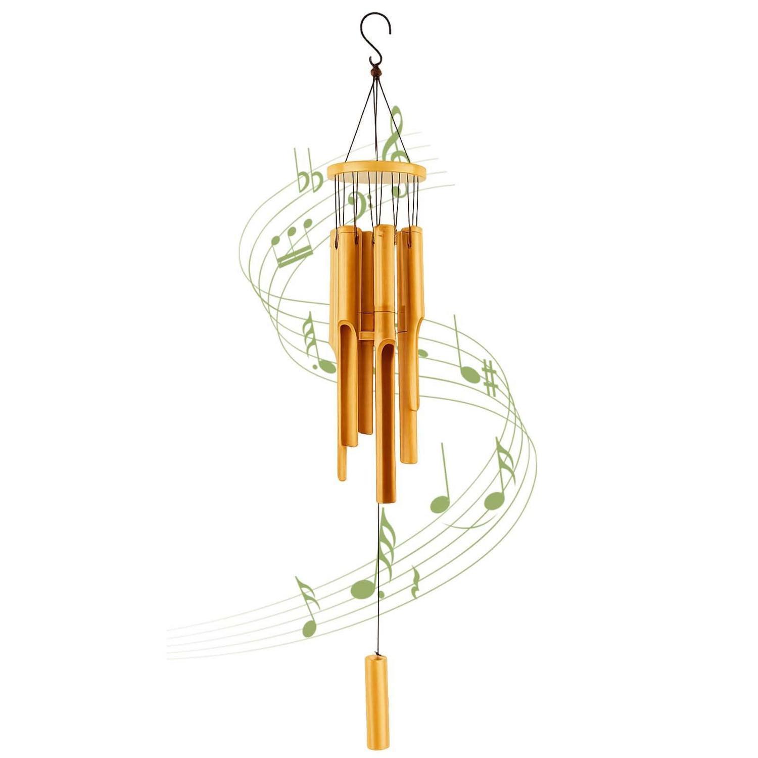 Bambus Windspiel 81cm Mit 6 Röhren Für Garten & Terrasse